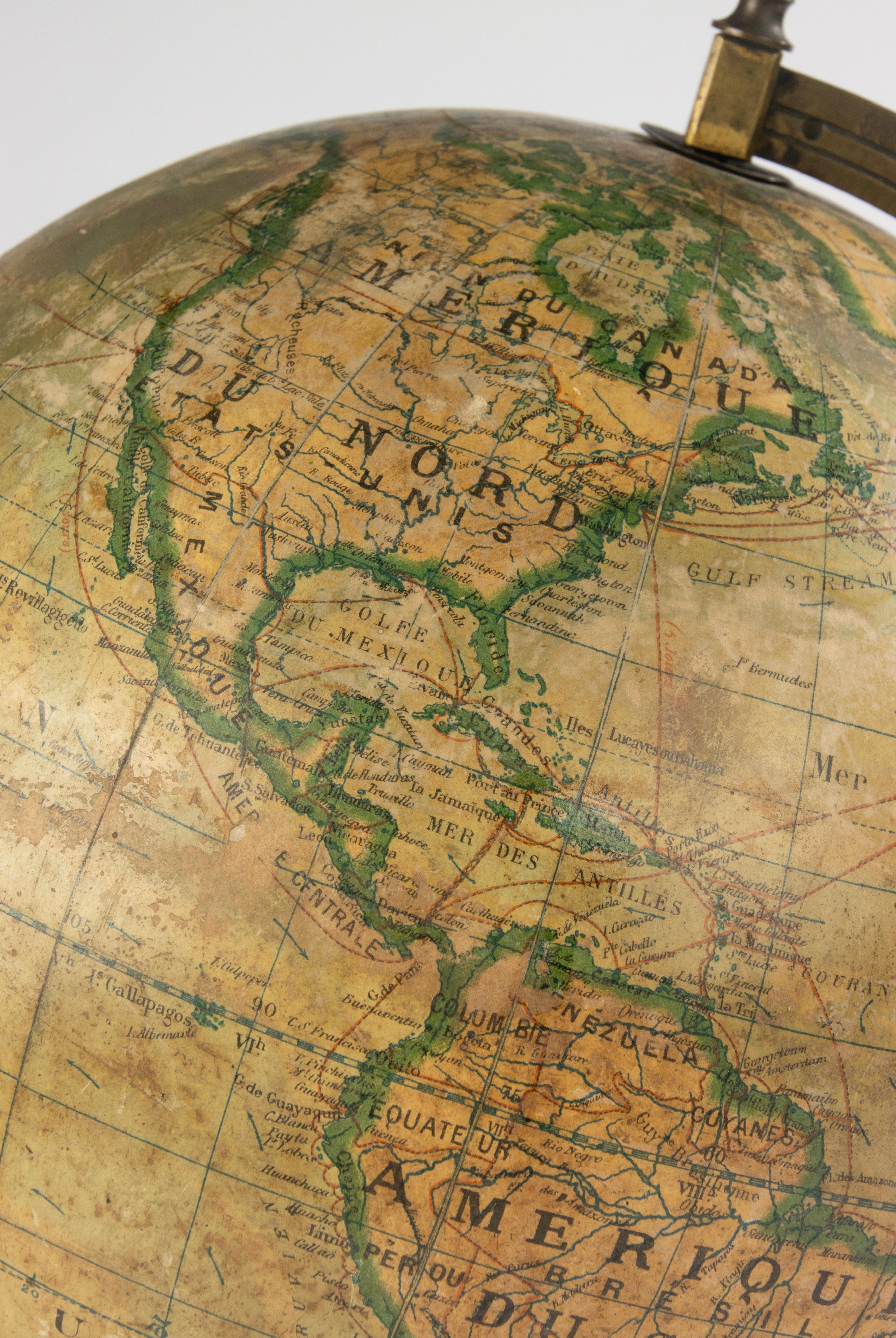 Terrestrial Globe des 19. Jahrhunderts – von Ikelmer Paris im Zustand „Gut“ im Angebot in Casteren, Noord-Brabant