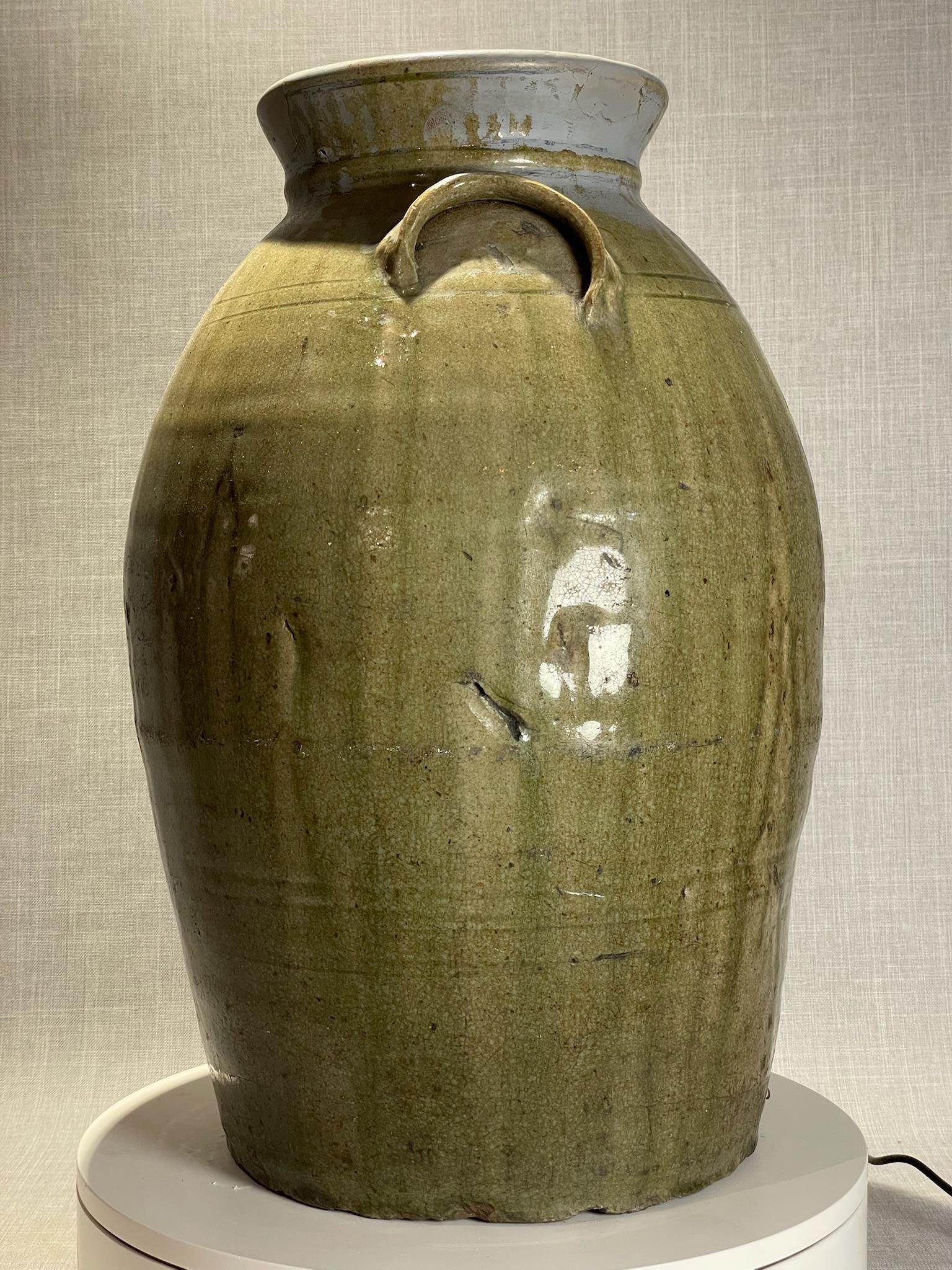 Americano Vaso in gres del Texas del XIX secolo con smalto alcalino Oliver in vendita