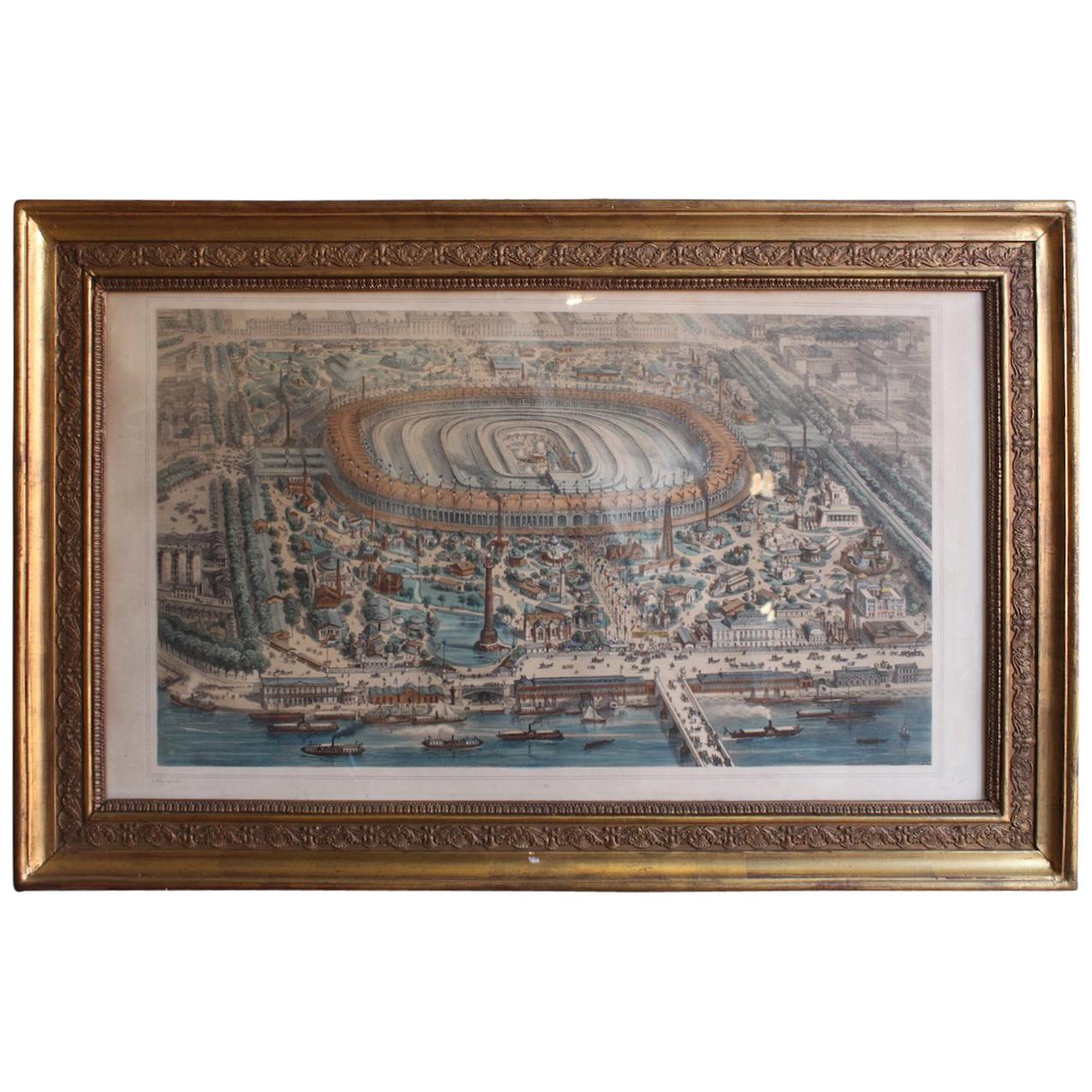 19th Century Th Muller Engraving of the World Exhibition in Paris 1967 For Sale