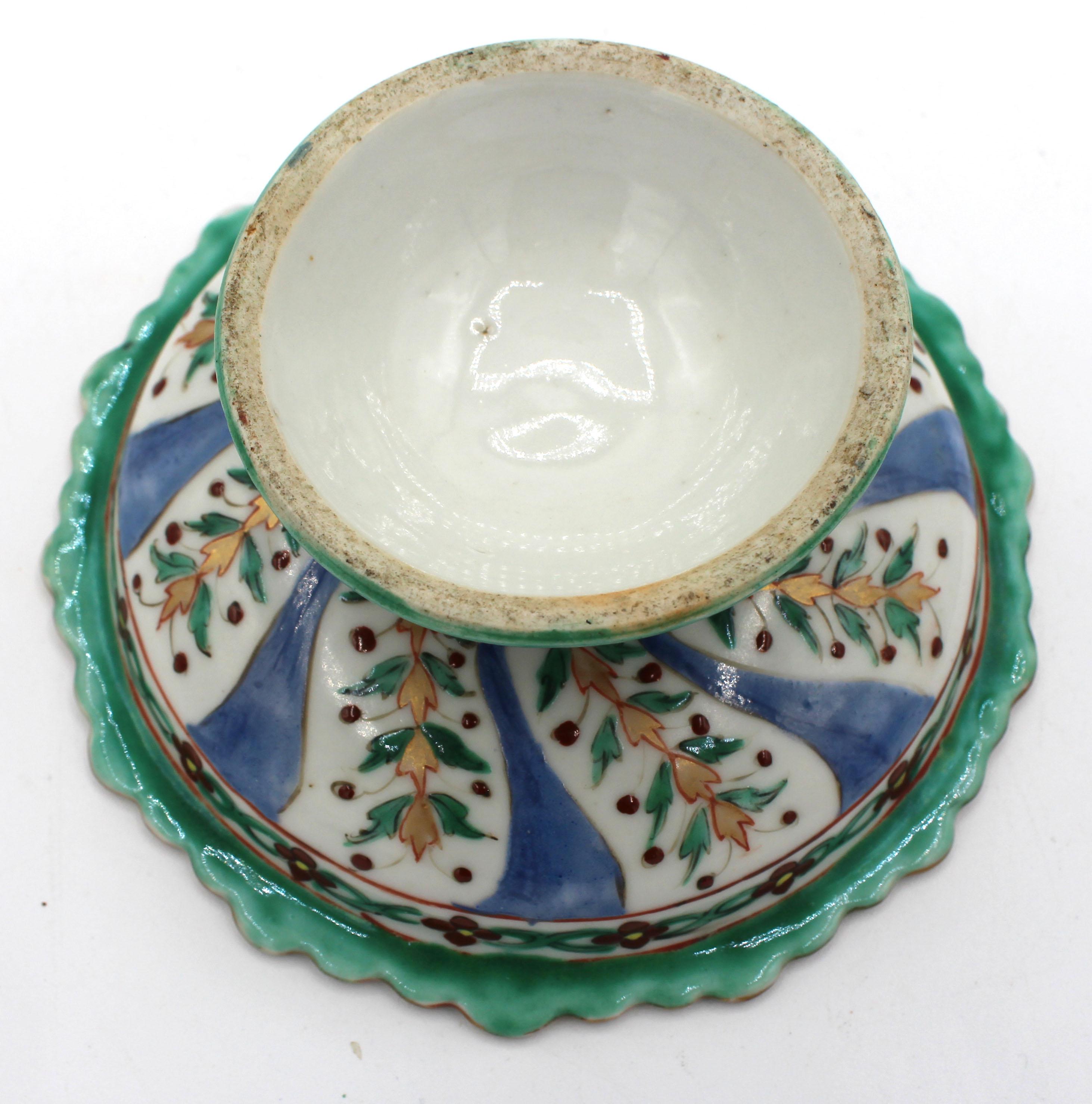 19th Century Thai Benjarong Stem Dish 1