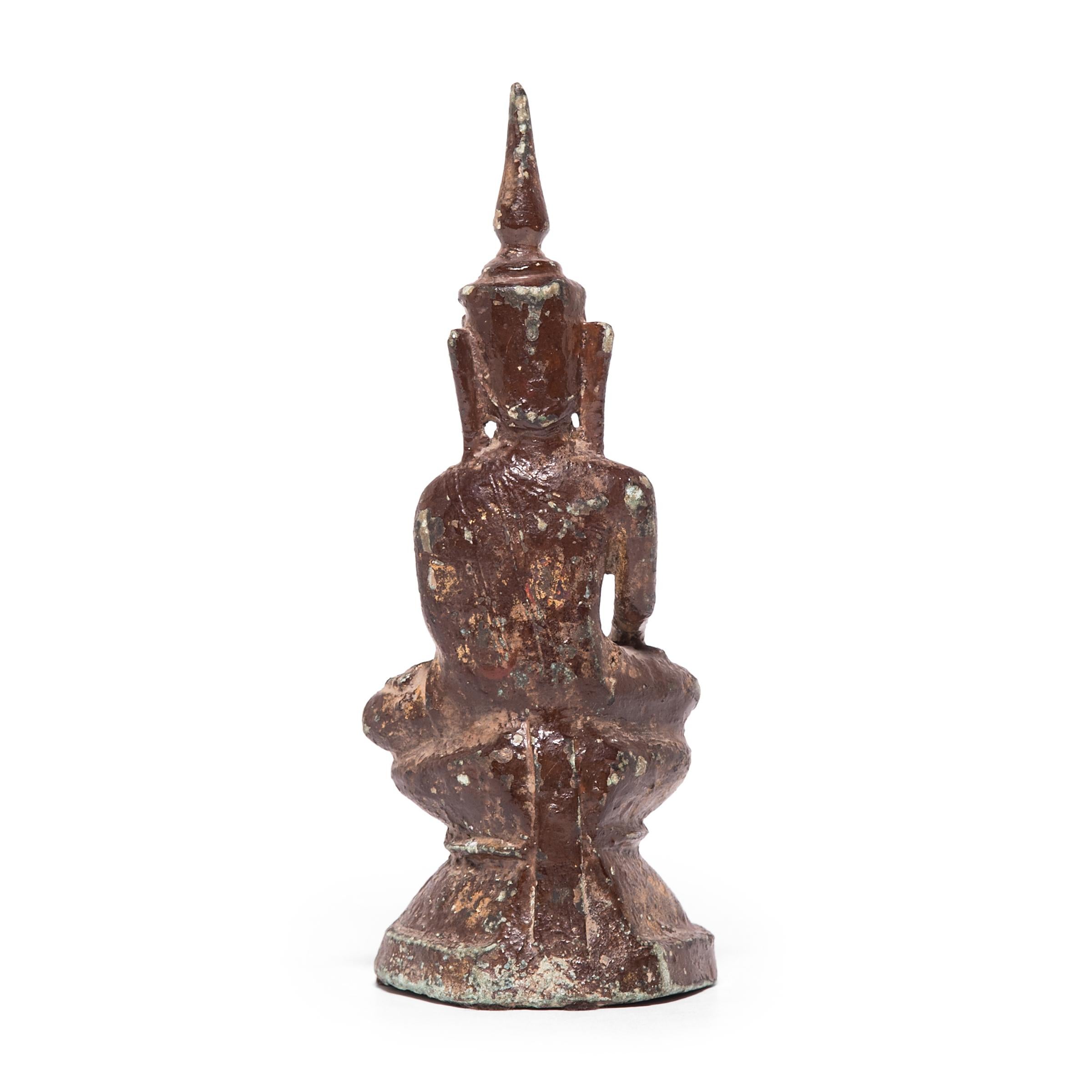 19th Century Thai Bronze Buddha In Good Condition In Chicago, IL