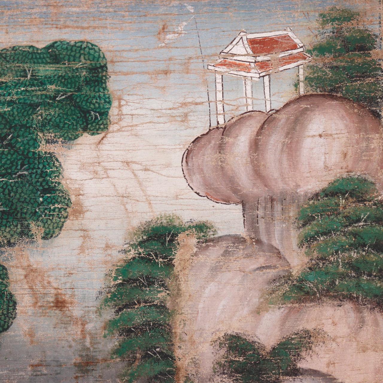 19th Century Thai Buddhist Painting For Sale 1
