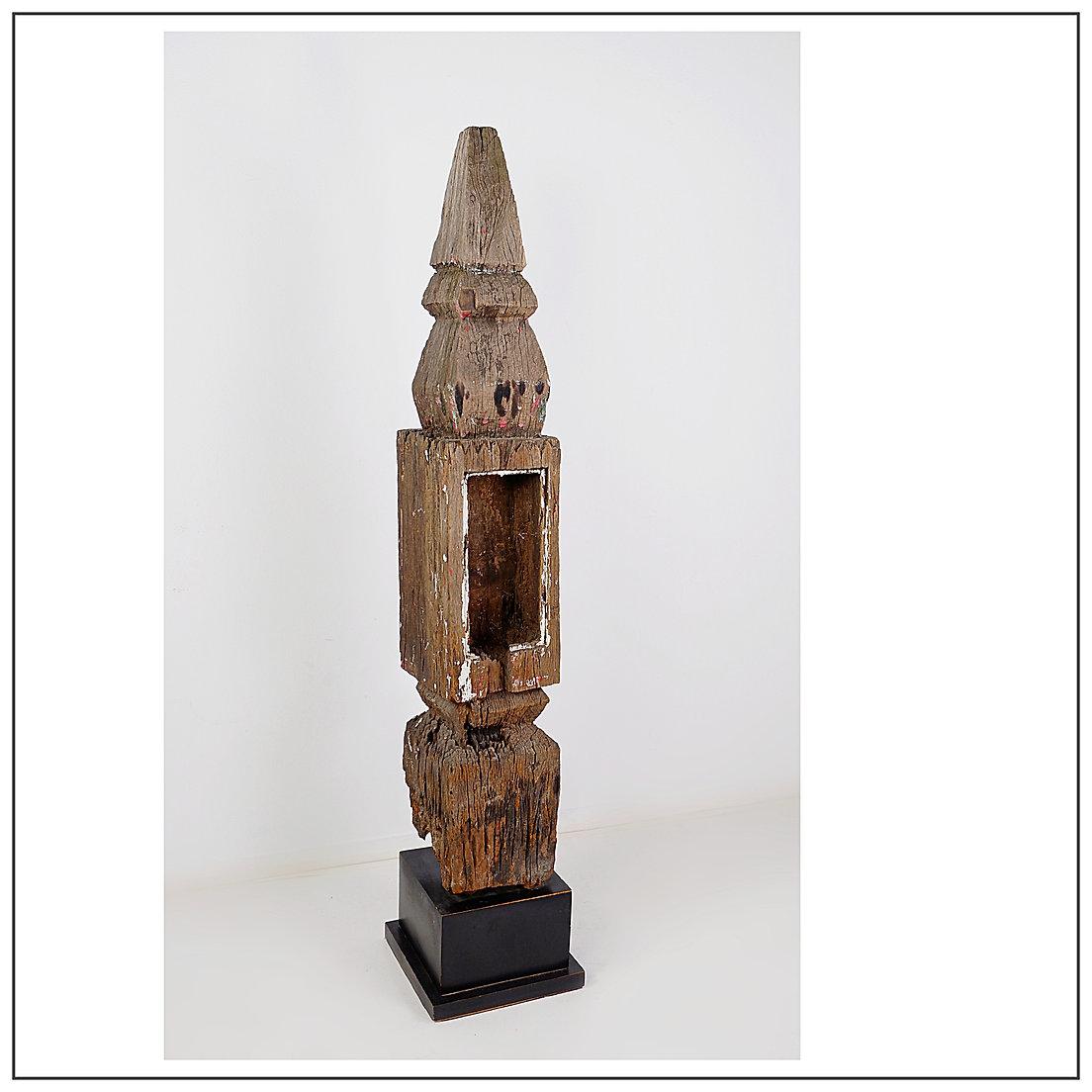19th Century Thai Carved Wooden Stupa For Sale 8