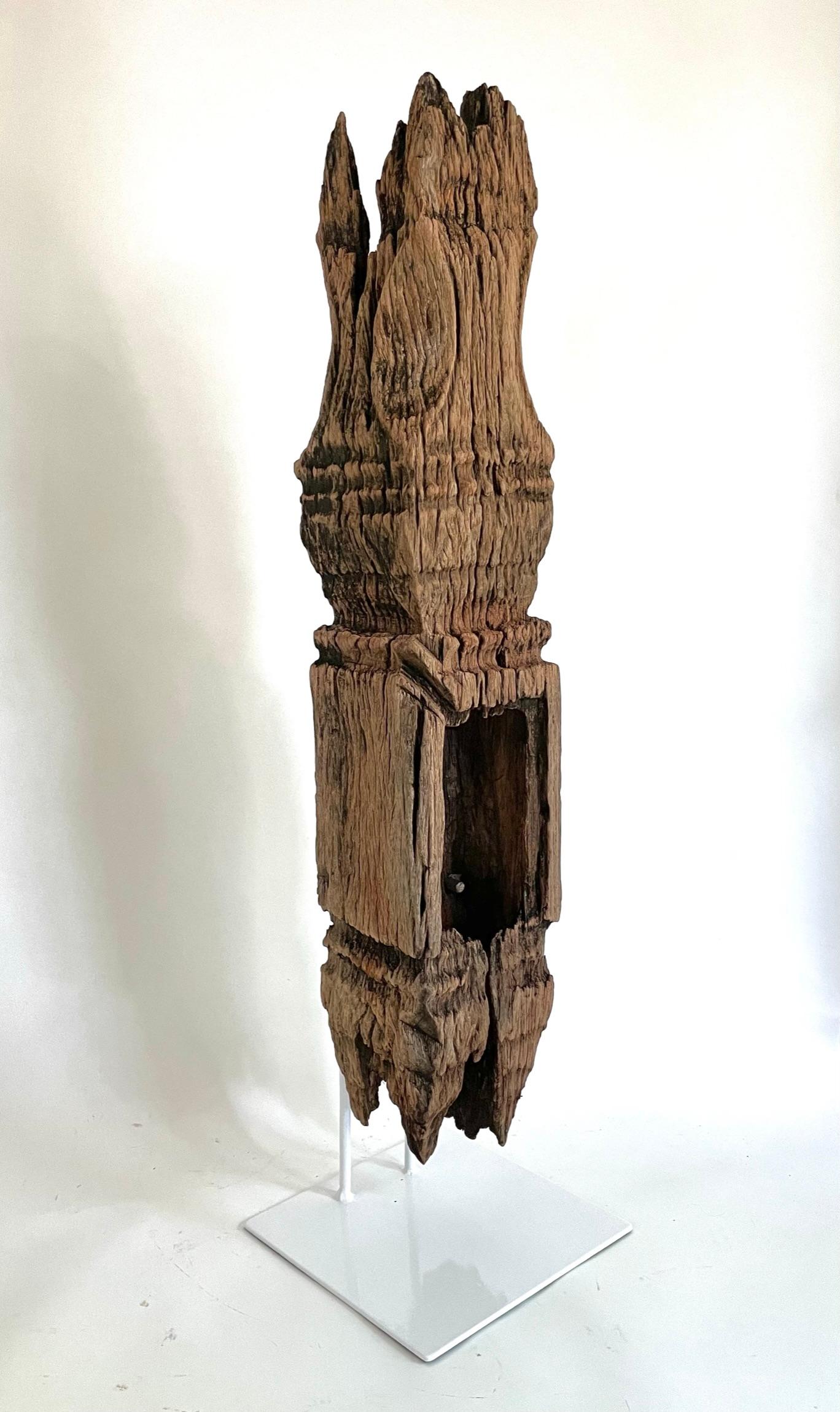 19th Century Thai Carved Wooden Stupa In Good Condition For Sale In Atlanta, GA