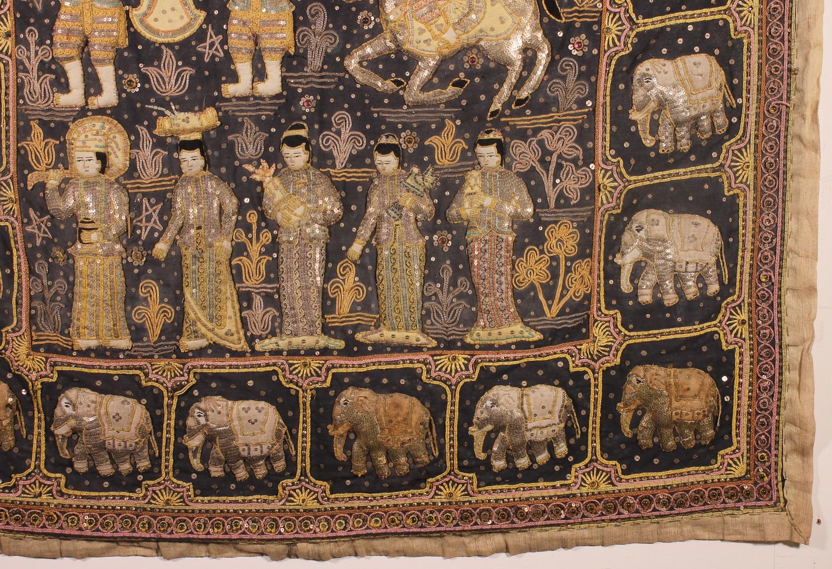 Beautiful 19th century Thai embroidery in cotton and silk

Very beautiful subject and in superb condition.