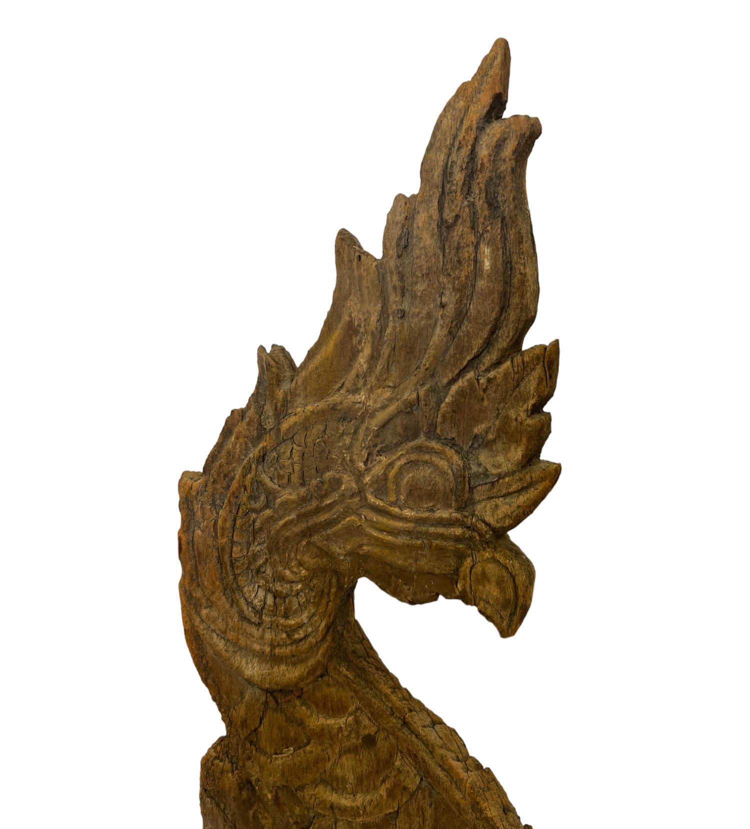 Late 19th Century 19th Century Thai Naga Temple Finial on Stand For Sale