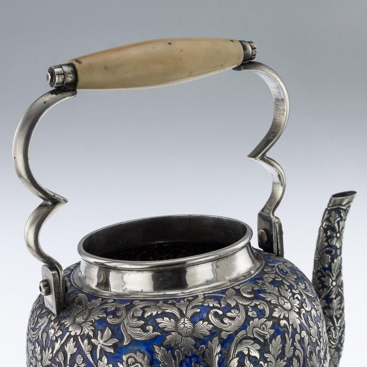 19th Century Thai Royal Silver and Enamel Water-Pot, Tan Yue He, circa 1880 7