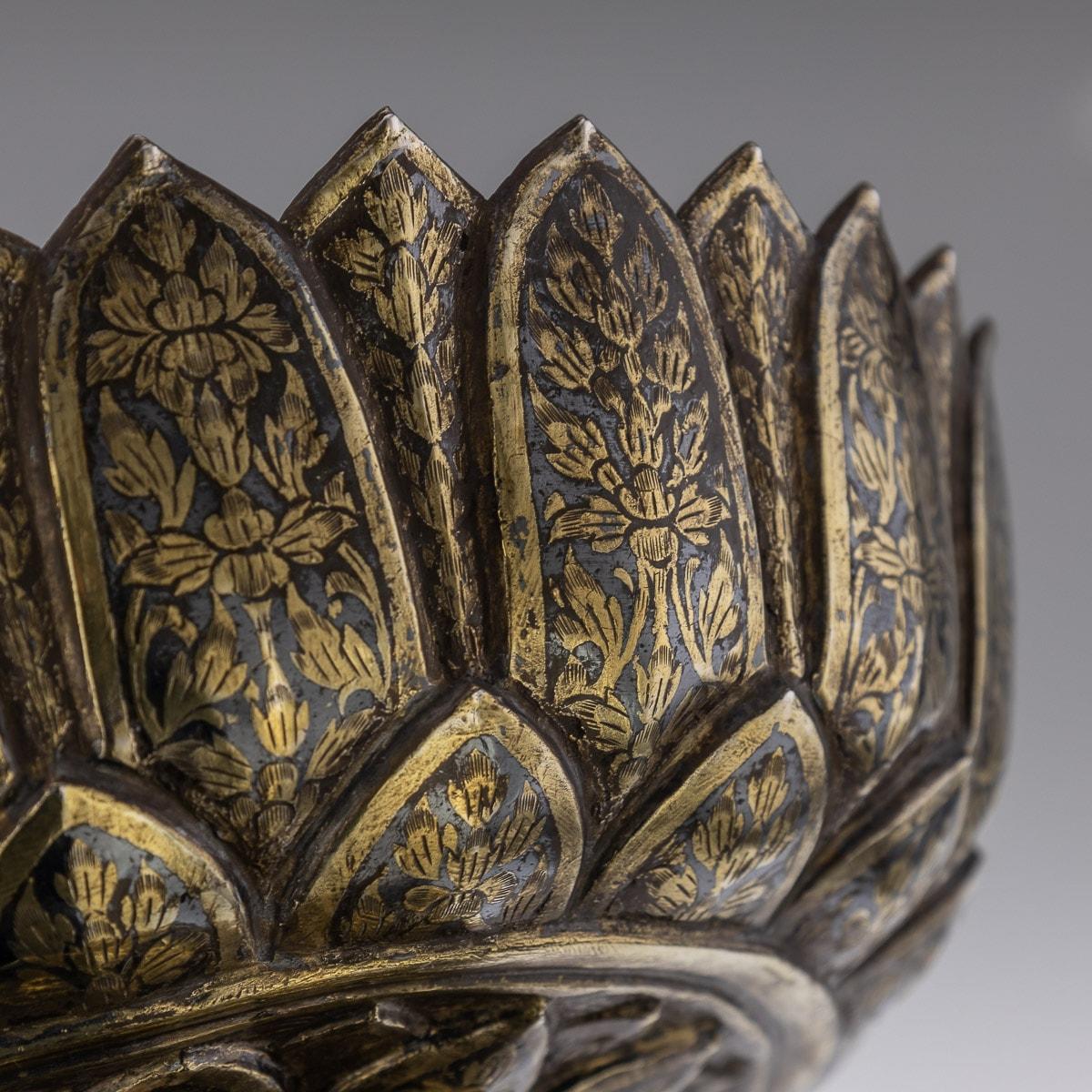 19th Century Thai Solid Silver-Gilt Niello Enamel Bowl, Siam, c.1800 For Sale 9