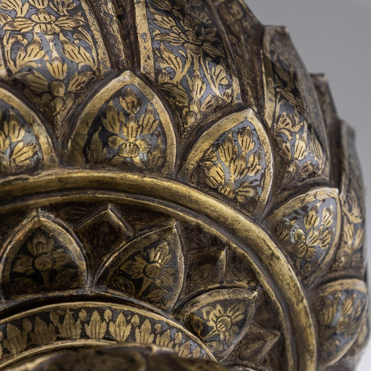 19th Century Thai Solid Silver-Gilt Niello Enamel Bowl, Siam, c.1800 For Sale 10