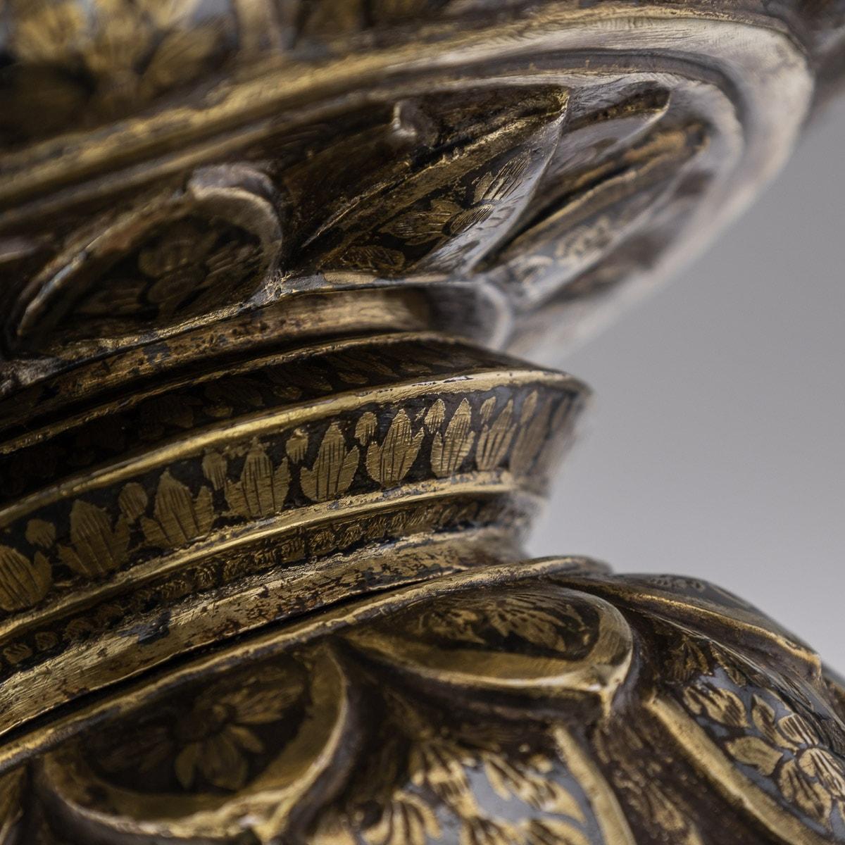 19th Century Thai Solid Silver-Gilt Niello Enamel Bowl, Siam, c.1800 For Sale 11