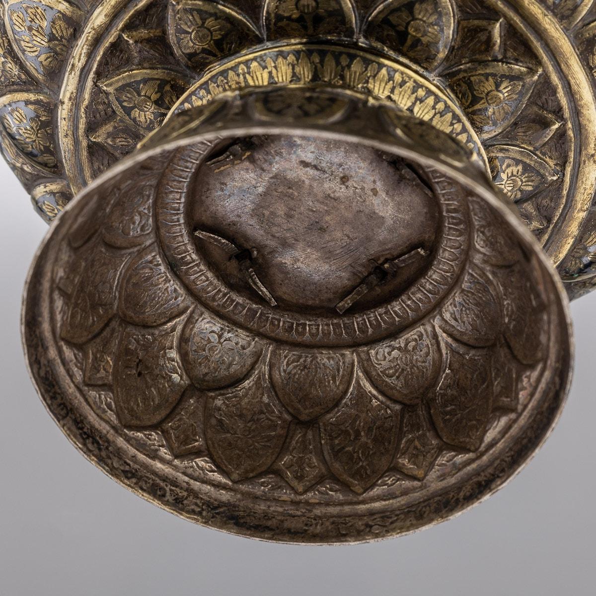 19th Century Thai Solid Silver-Gilt Niello Enamel Bowl, Siam, c.1800 For Sale 14