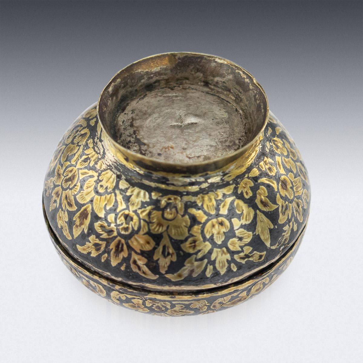 19th Century Thailand Solid Silver Gilt & Niello Enamel Betel Bowls, Siam, c1860 10