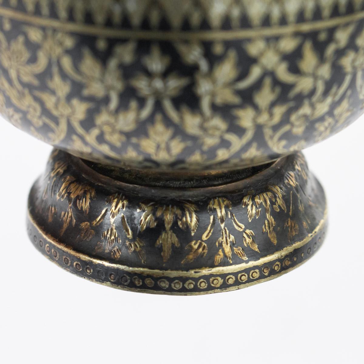 19th Century Thailand Solid Silver Gilt & Niello Enamel Betel Bowls, Siam, c1860 14
