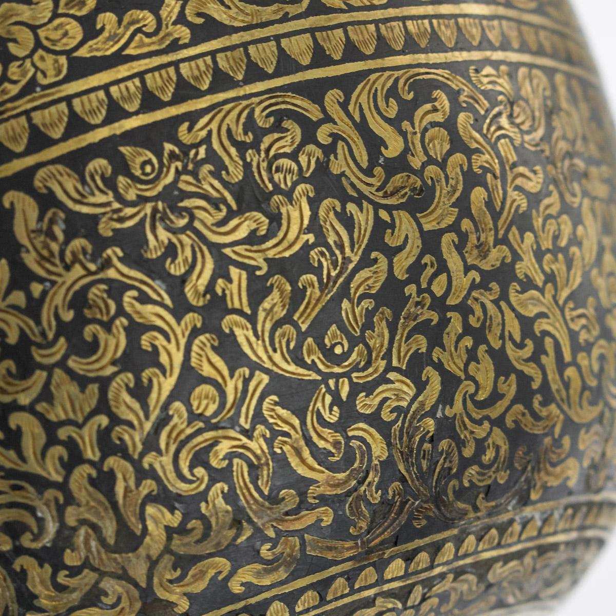 19th Century Thailand Solid Silver Gilt & Niello Enamel Betel Bowls, Siam, c1860 4