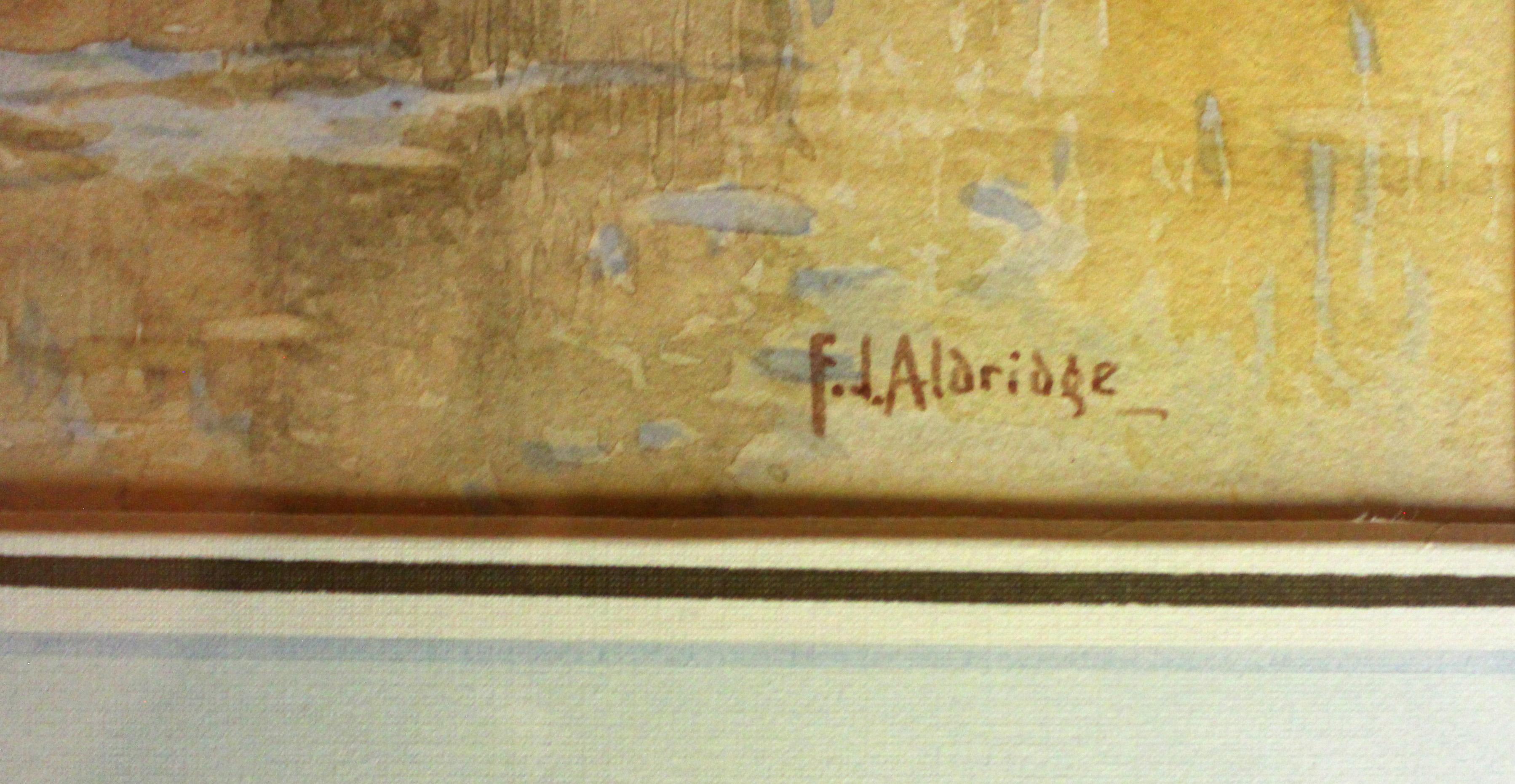 Aquarelle de la fin du 19e siècle par F.J. Aldridge 