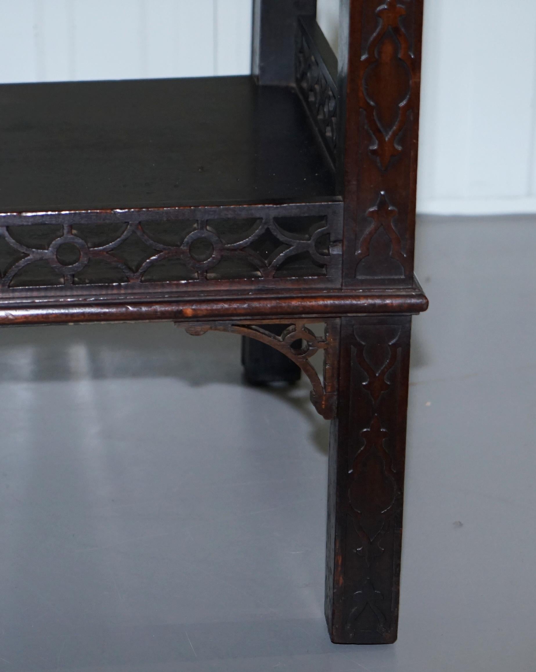 19th Century Thomas Chippendale Fret Work Carved and Pierced Occasional Table For Sale 5