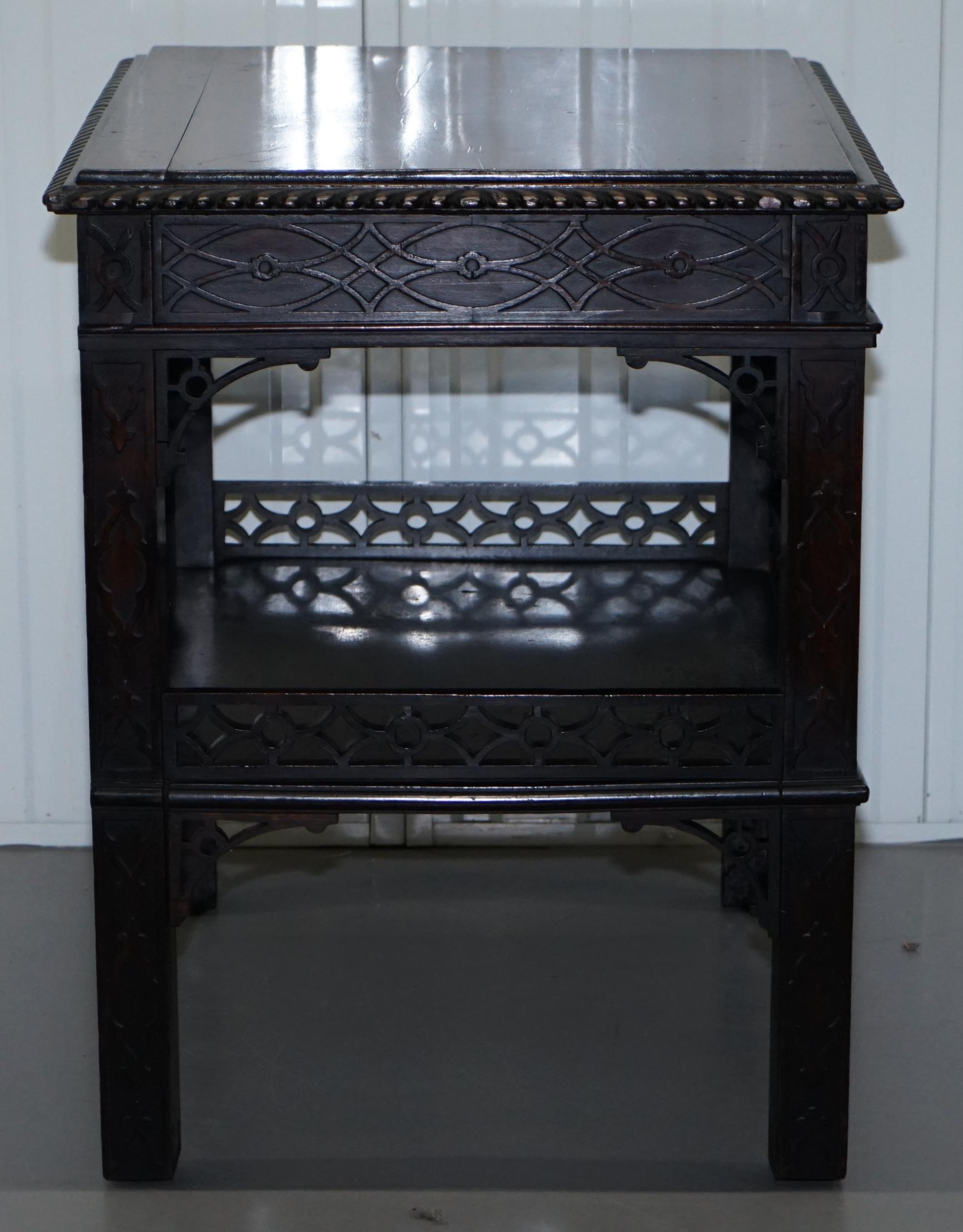 19th Century Thomas Chippendale Fret Work Carved and Pierced Occasional Table For Sale 6