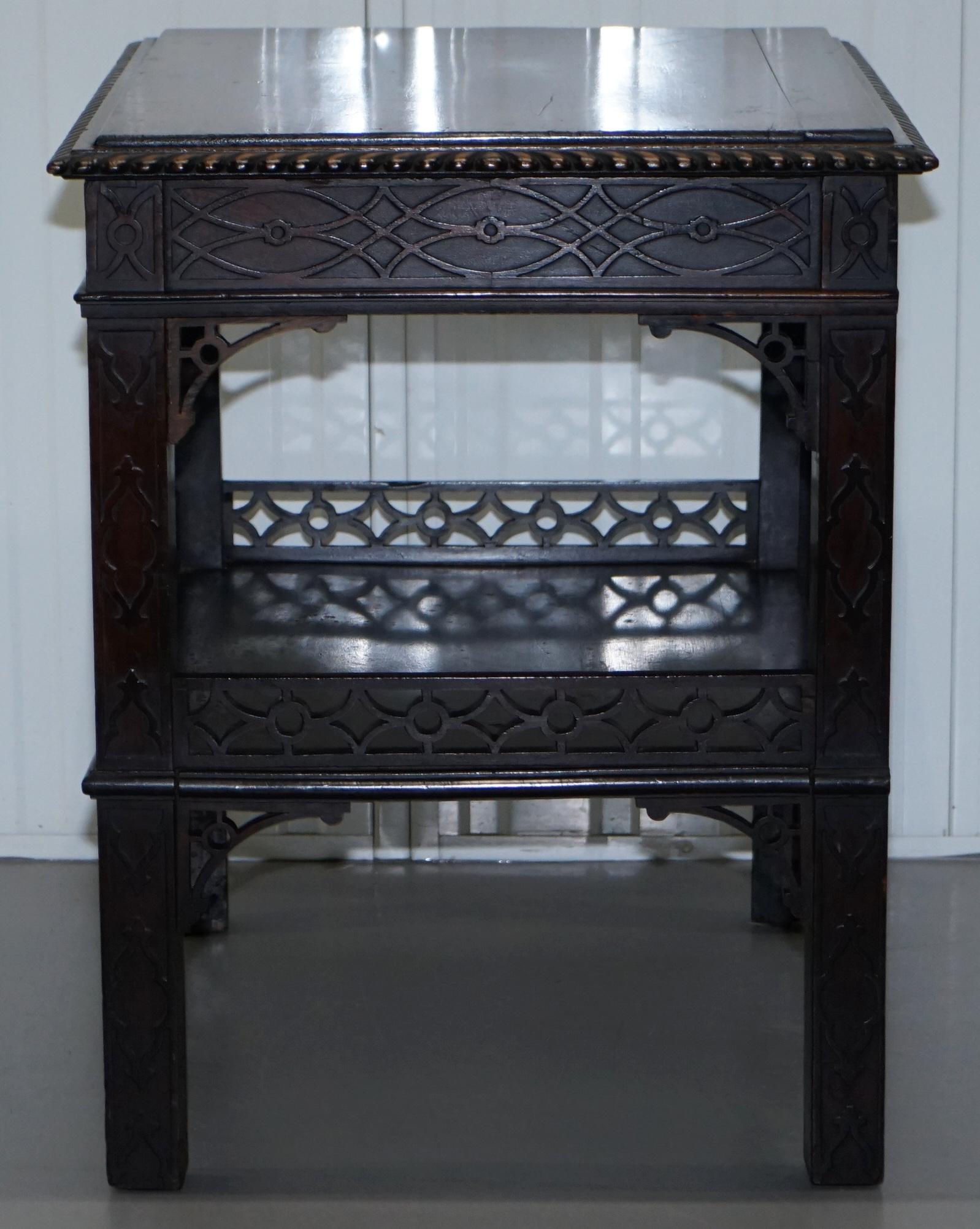 19th Century Thomas Chippendale Fret Work Carved and Pierced Occasional Table For Sale 9