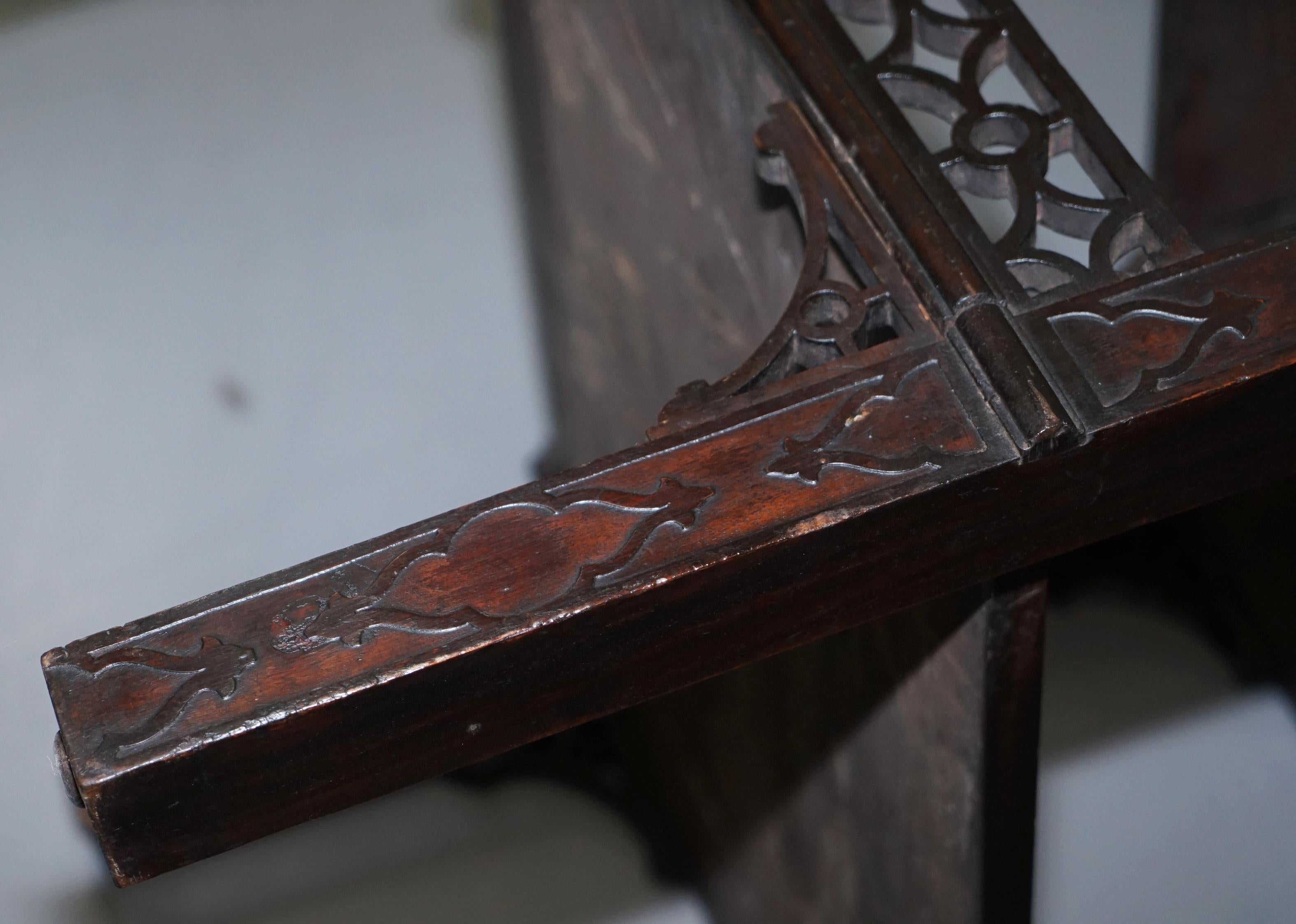 19th Century Thomas Chippendale Fret Work Carved and Pierced Occasional Table For Sale 14