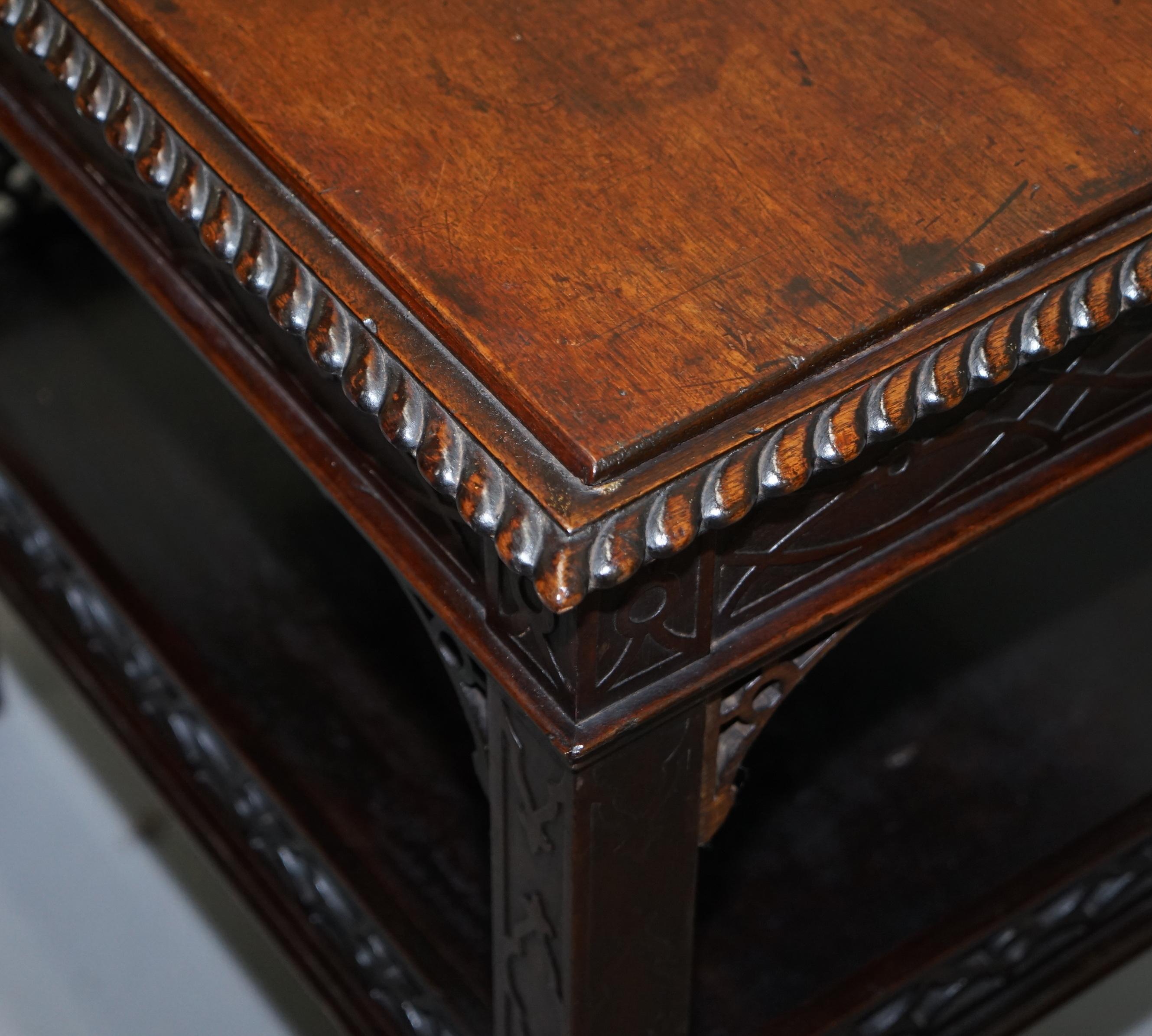 19th Century Thomas Chippendale Fret Work Carved and Pierced Occasional Table For Sale 1