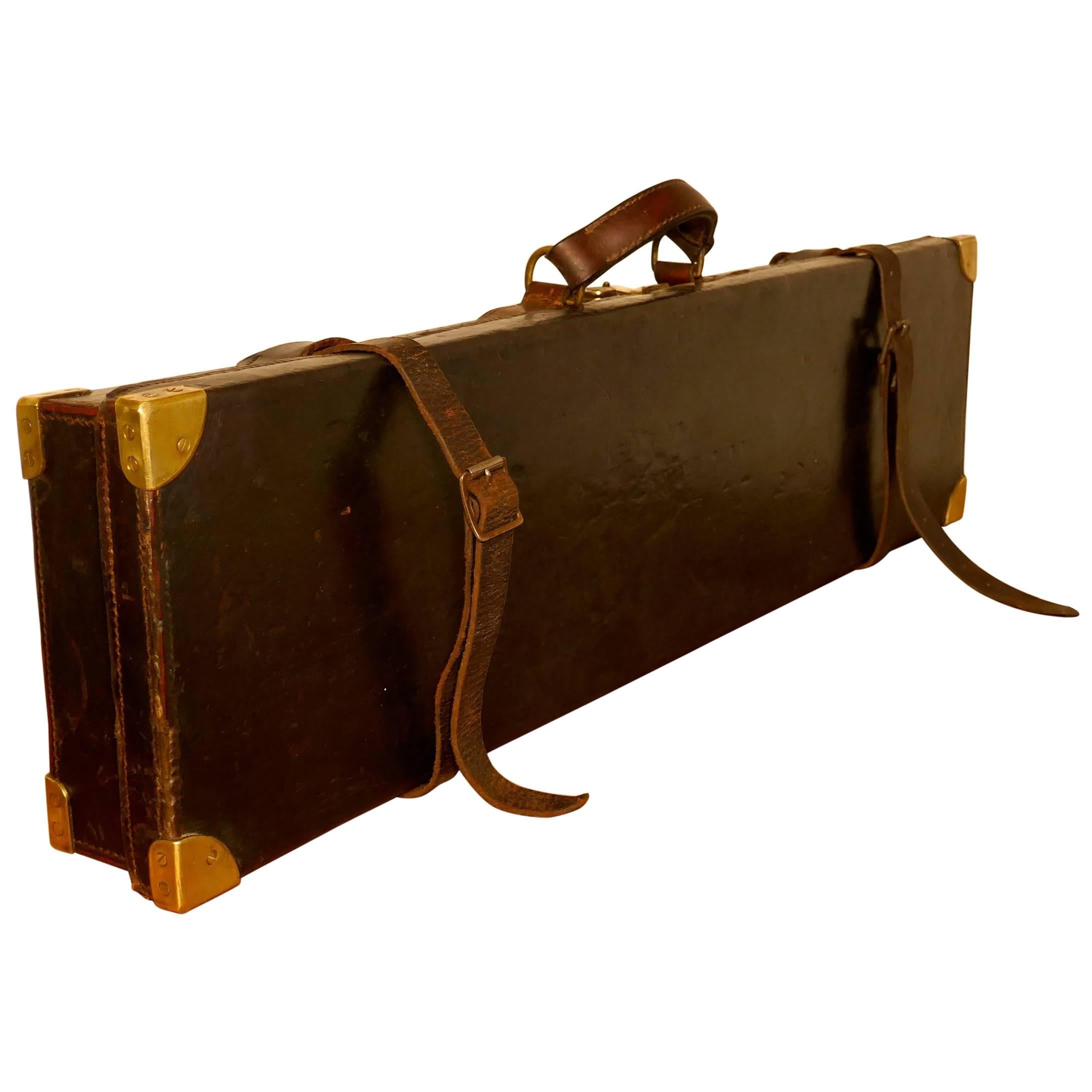 19th Century Thomas Osborn Leather Shot Gun Case with Cleaning Rods
