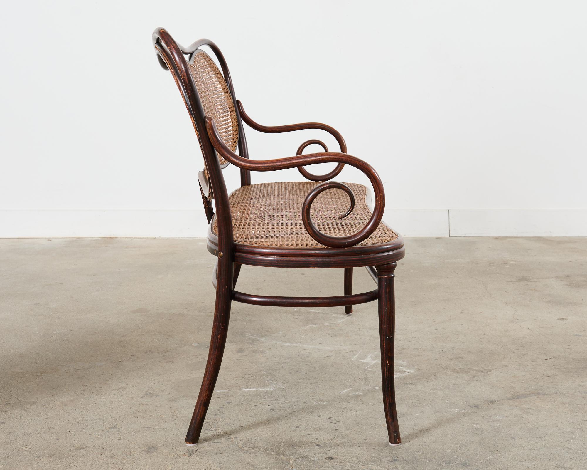 19th Century Thonet No. 5 Bentwood Cane Settee 6