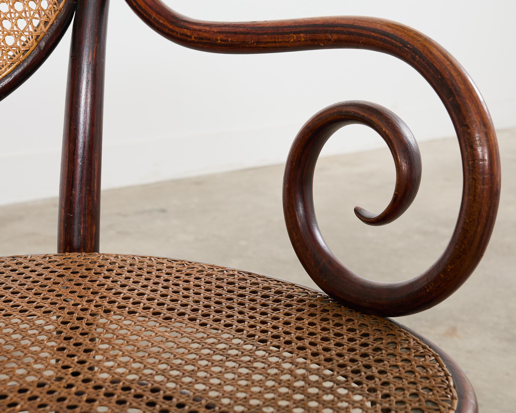 19th Century Thonet No. 5 Bentwood Cane Settee 8