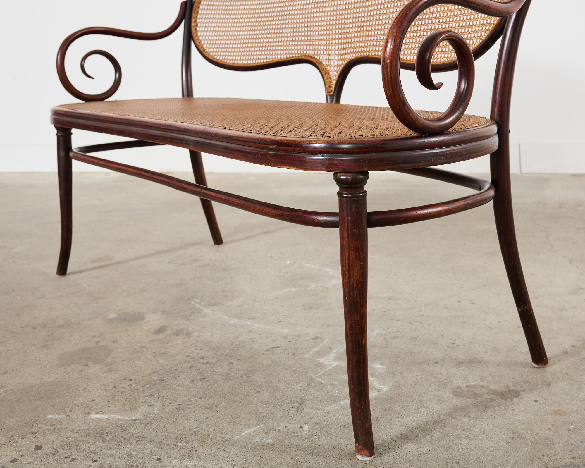 19th Century Thonet No. 5 Bentwood Cane Settee 9