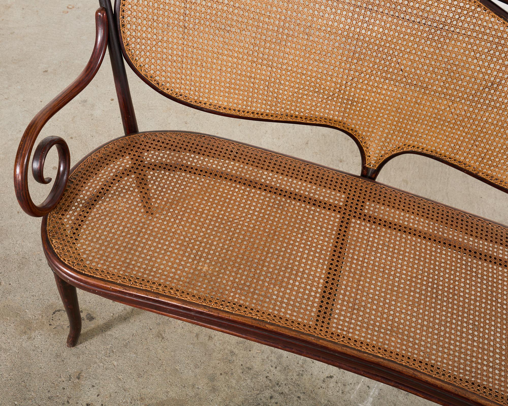 19th Century Thonet No. 5 Bentwood Cane Settee In Good Condition In Rio Vista, CA