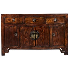 Antique 19th Century Three-Drawer Elm Sideboard