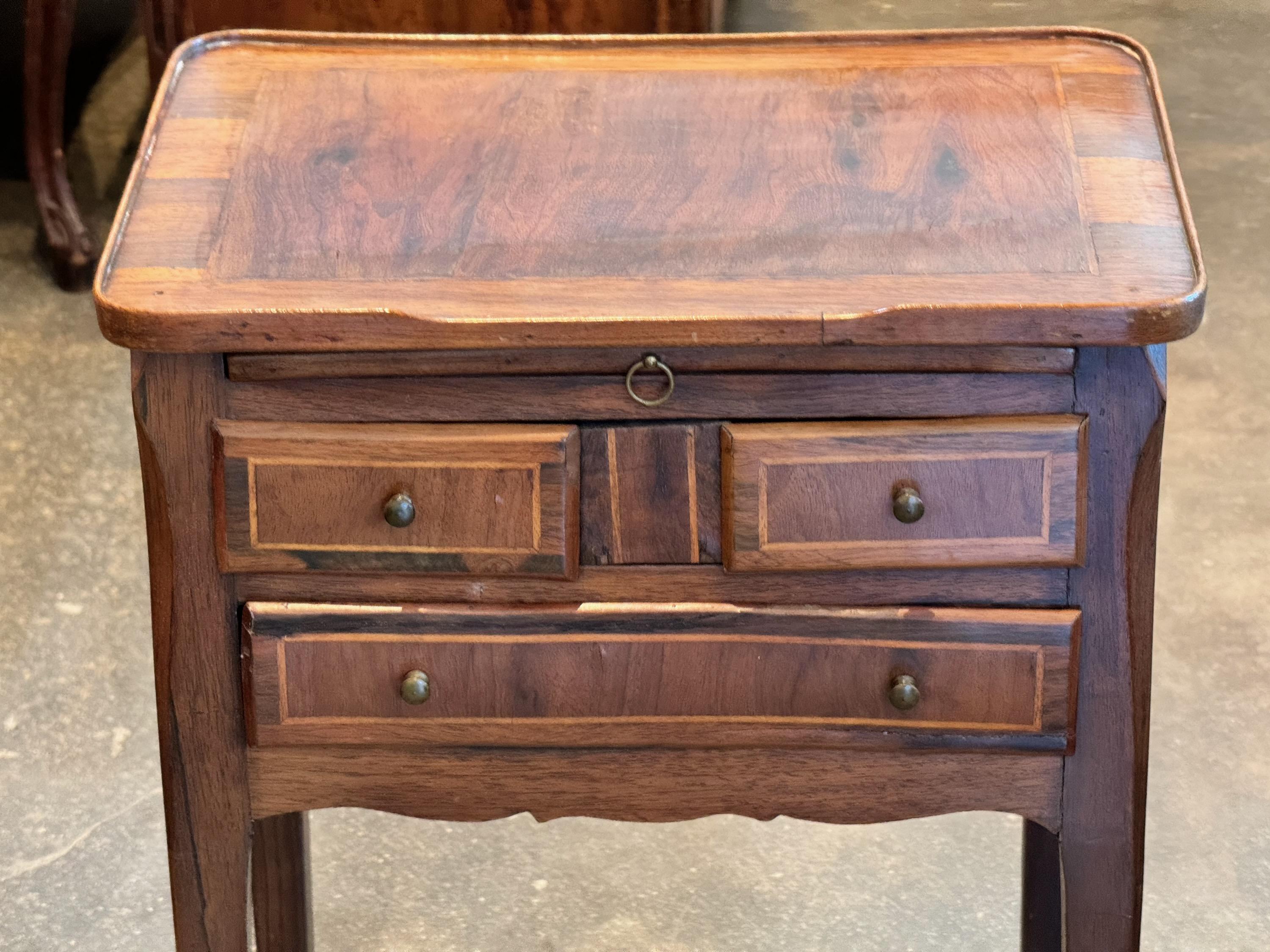 19th Century Three Drawer French Side Table In Good Condition For Sale In Charlottesville, VA
