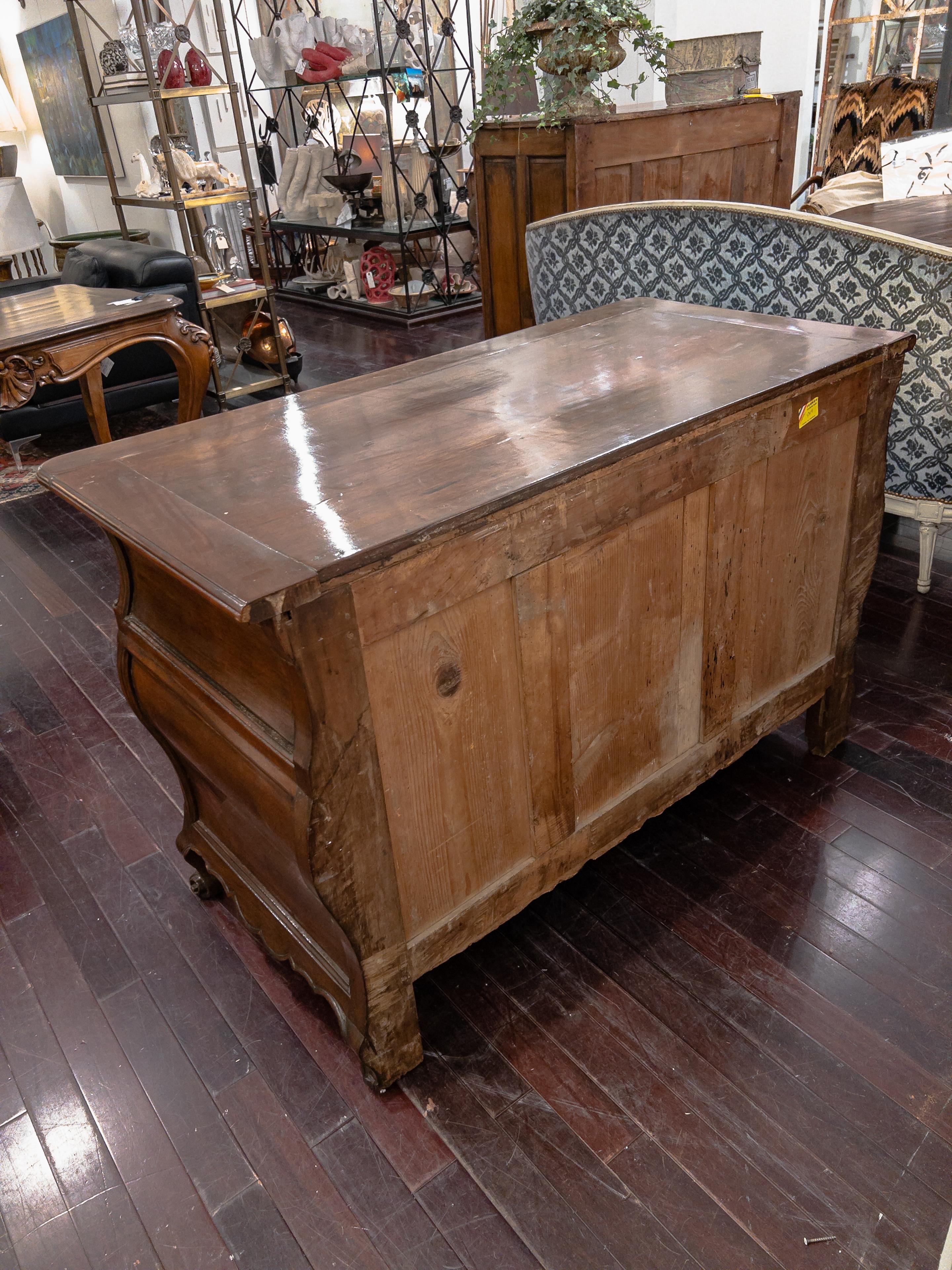 Molded 19th Century Three Drawer Provincial Commode For Sale