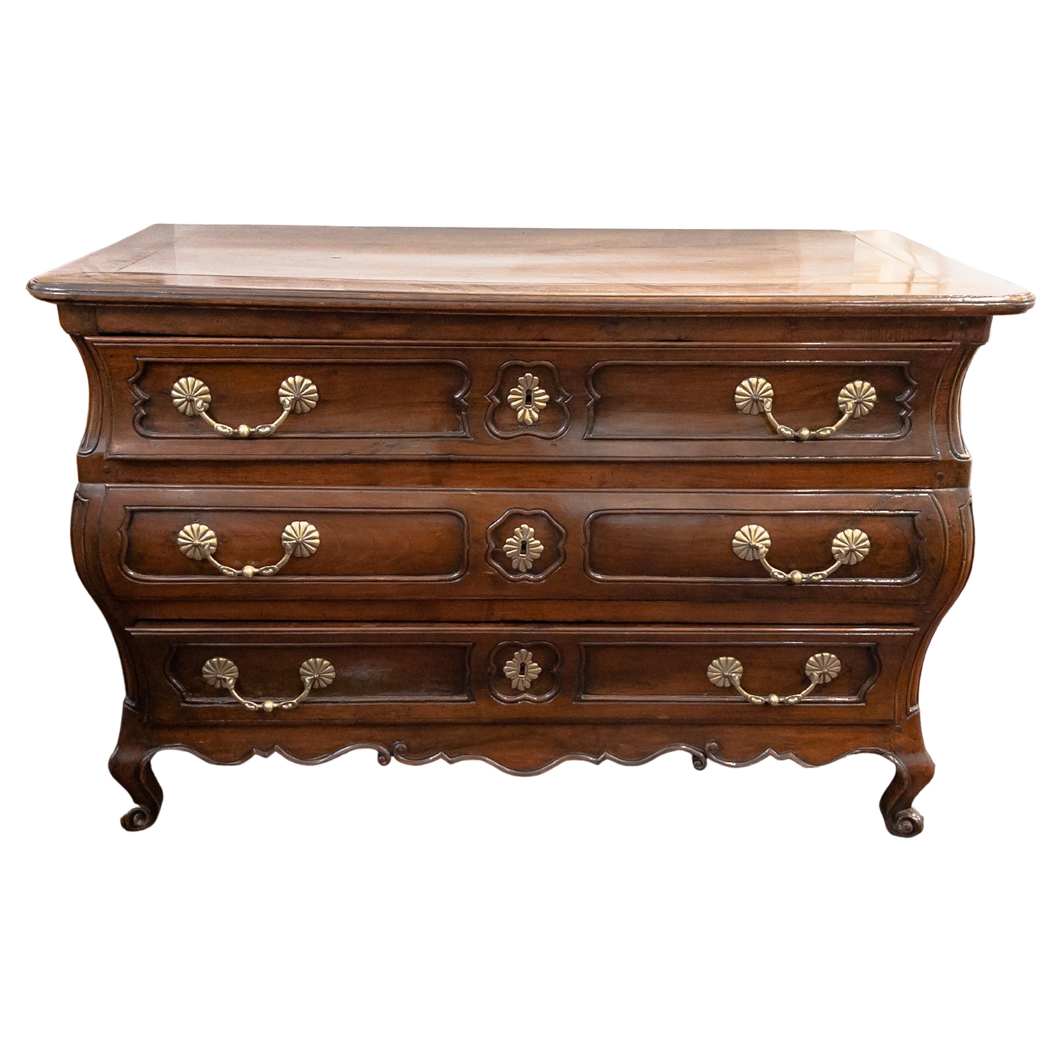 19th Century Three Drawer Provincial Commode For Sale