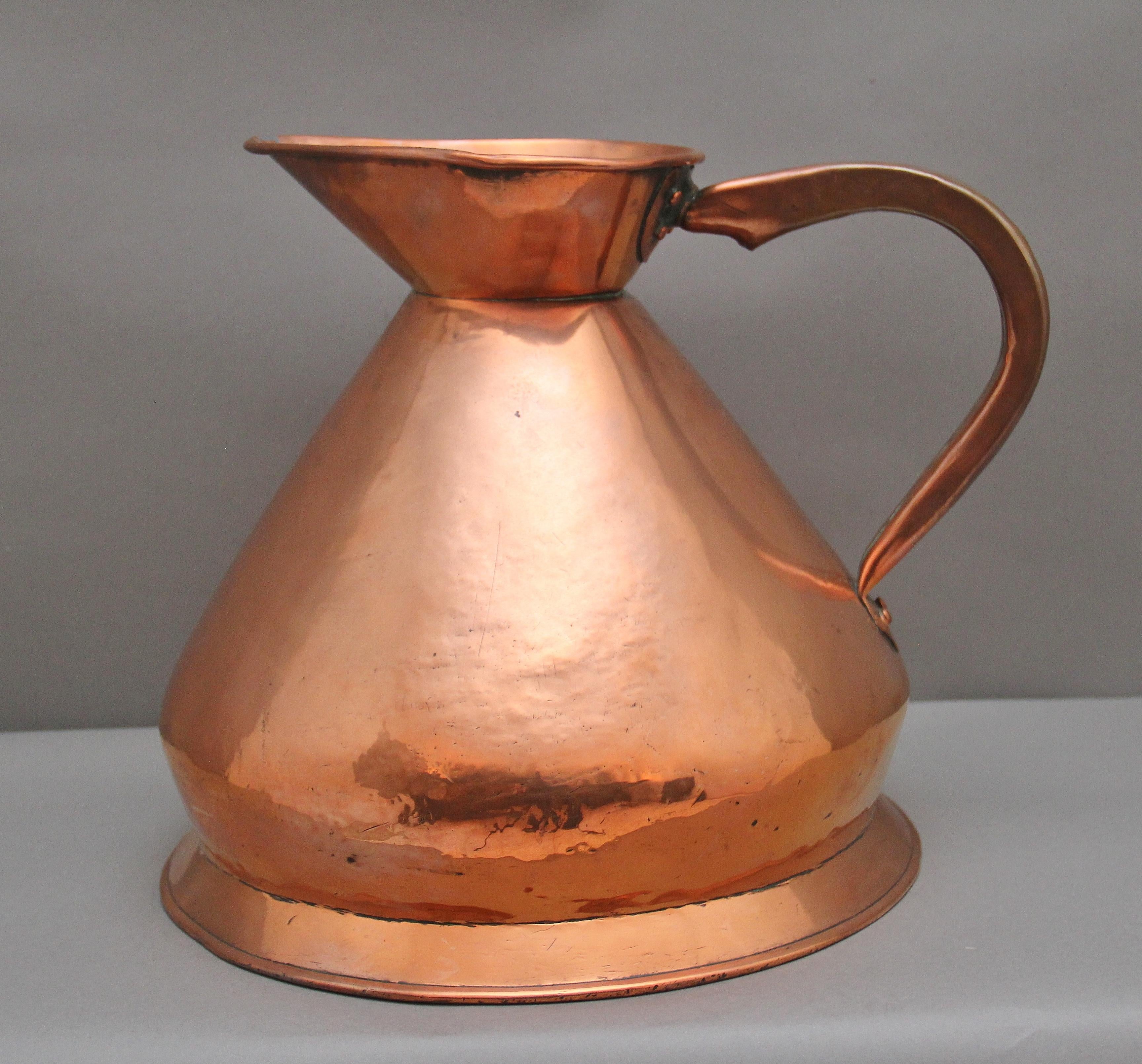 British 19th Century three gallon Copper Measuring Jug