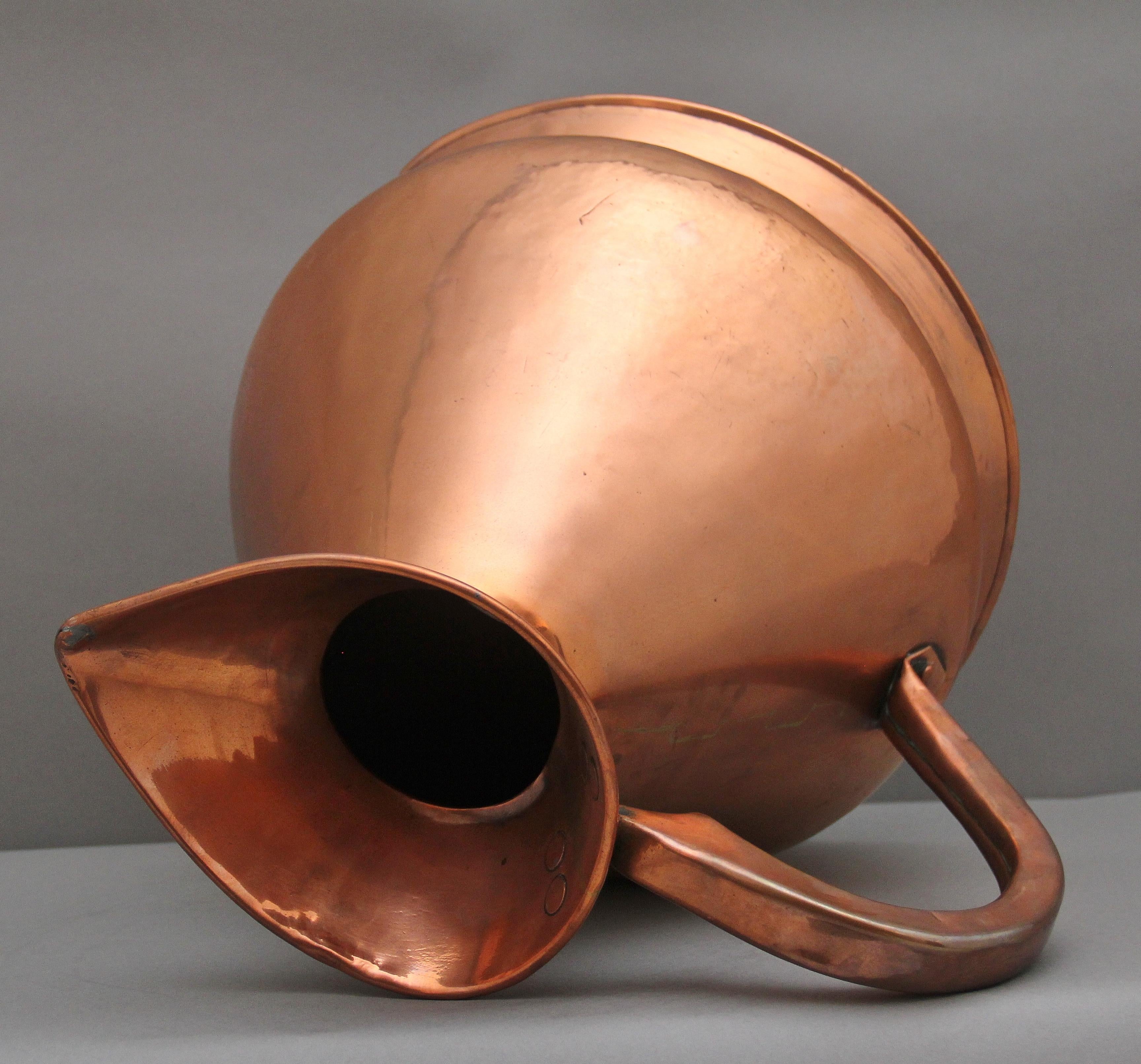 19th Century three gallon Copper Measuring Jug 3