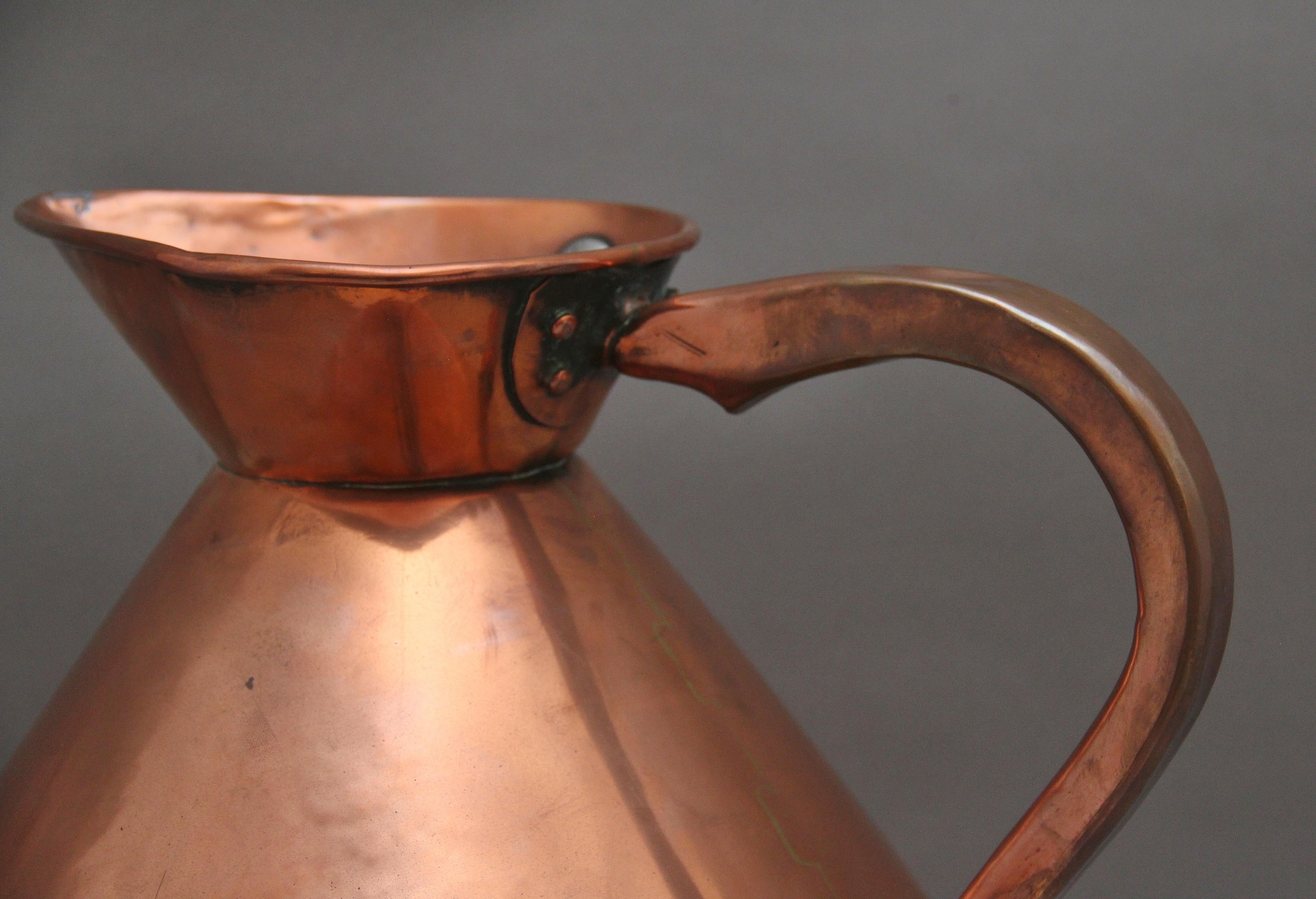 19th Century three gallon Copper Measuring Jug 4