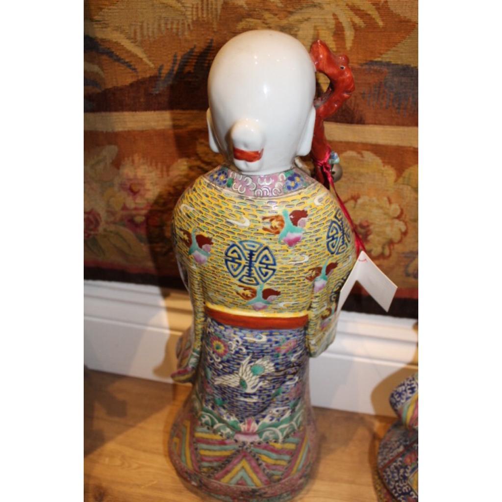 19th Century, Three Large Porcelain Statues Representing 'Sanxing', China For Sale 1