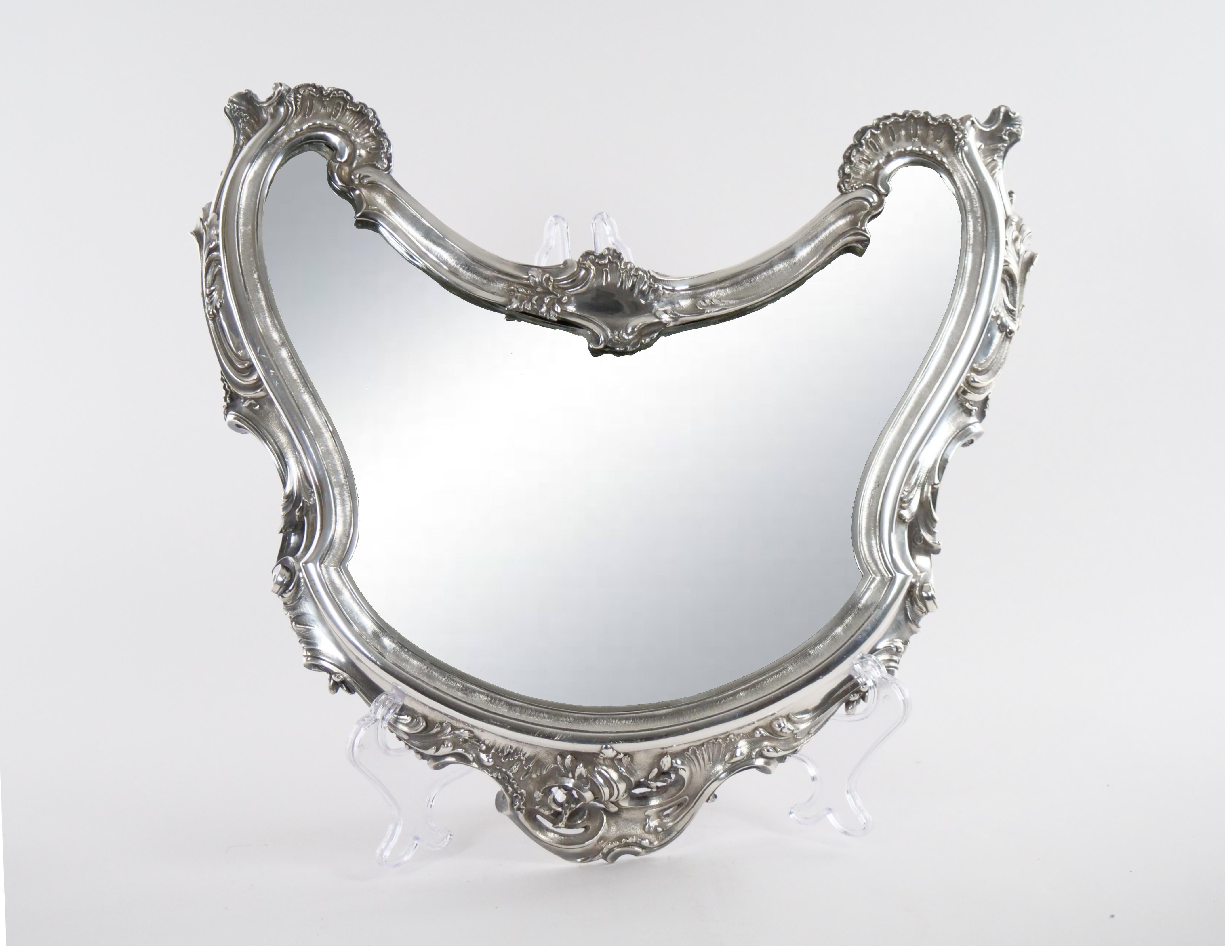 19th Century Three Part Mirrored Silver Plate Plateau 4