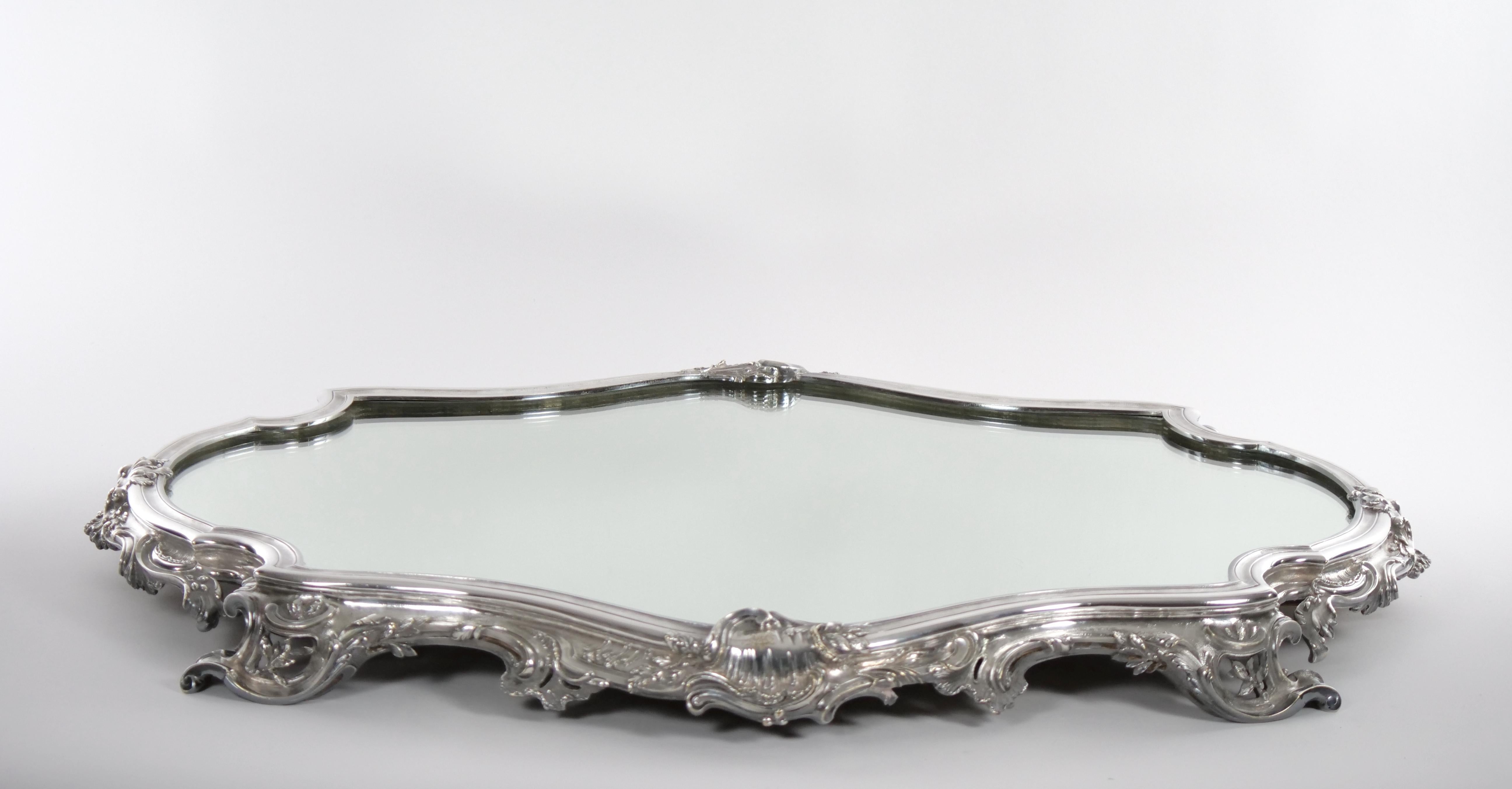 Mid-19th century silver plated framed 