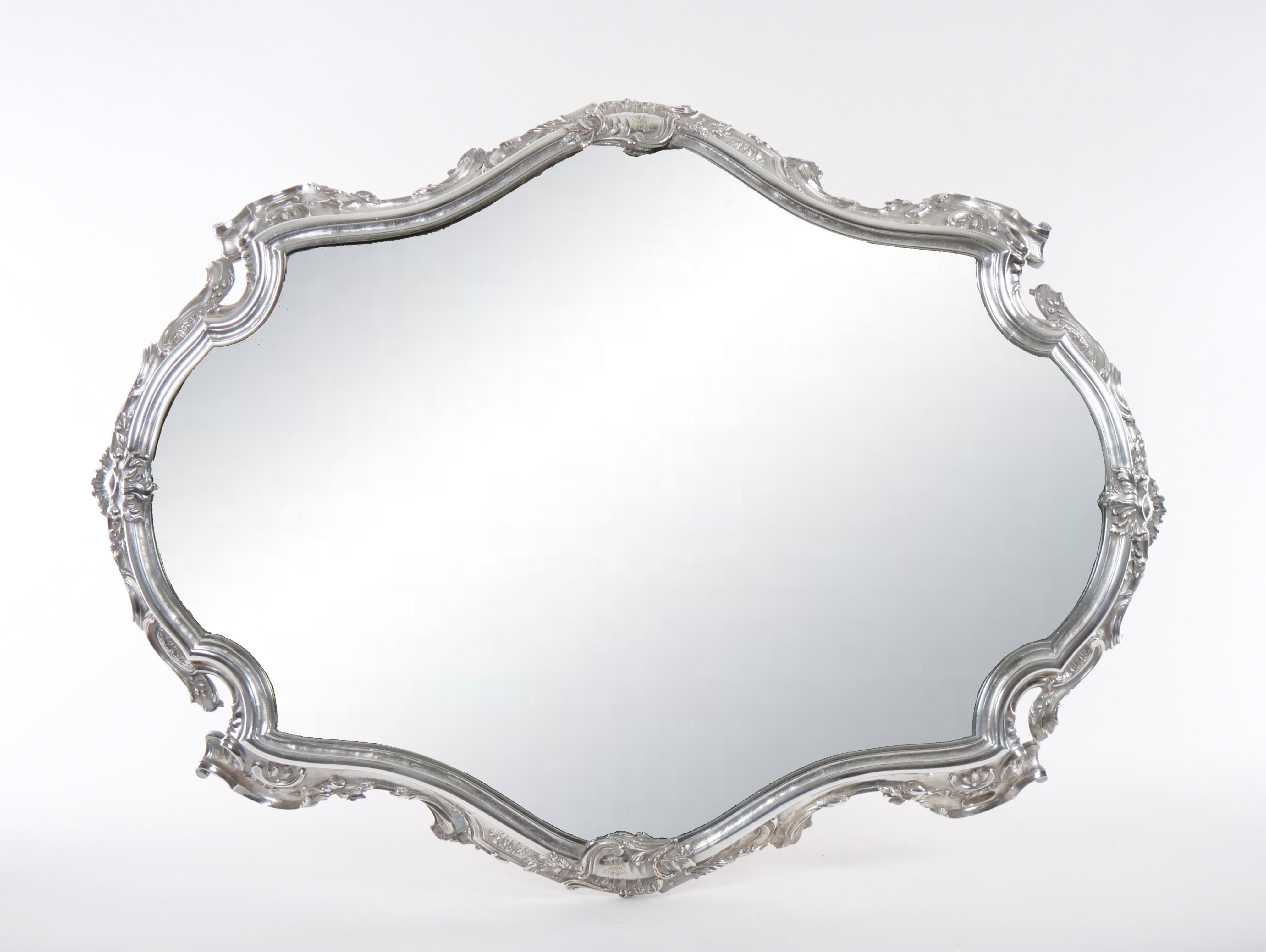 19th Century Three Part Mirrored Silver Plate Plateau 2
