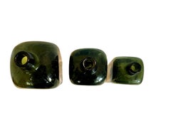 19th-century Three-piece Dark Green “Case Gin” Glass Bottle Collection