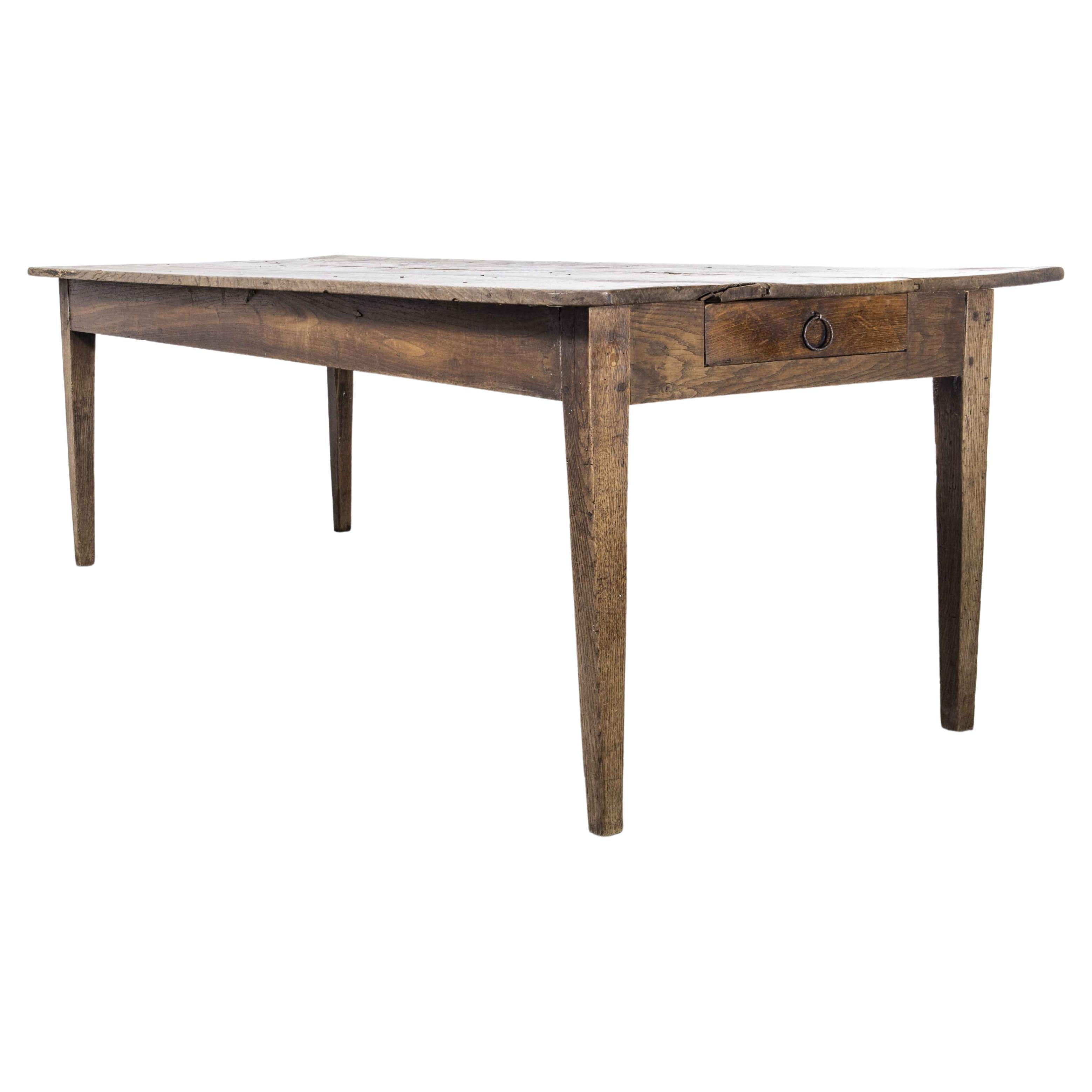 19th Century Three Plank Oak French Rectangular Farmhouse Dining Table