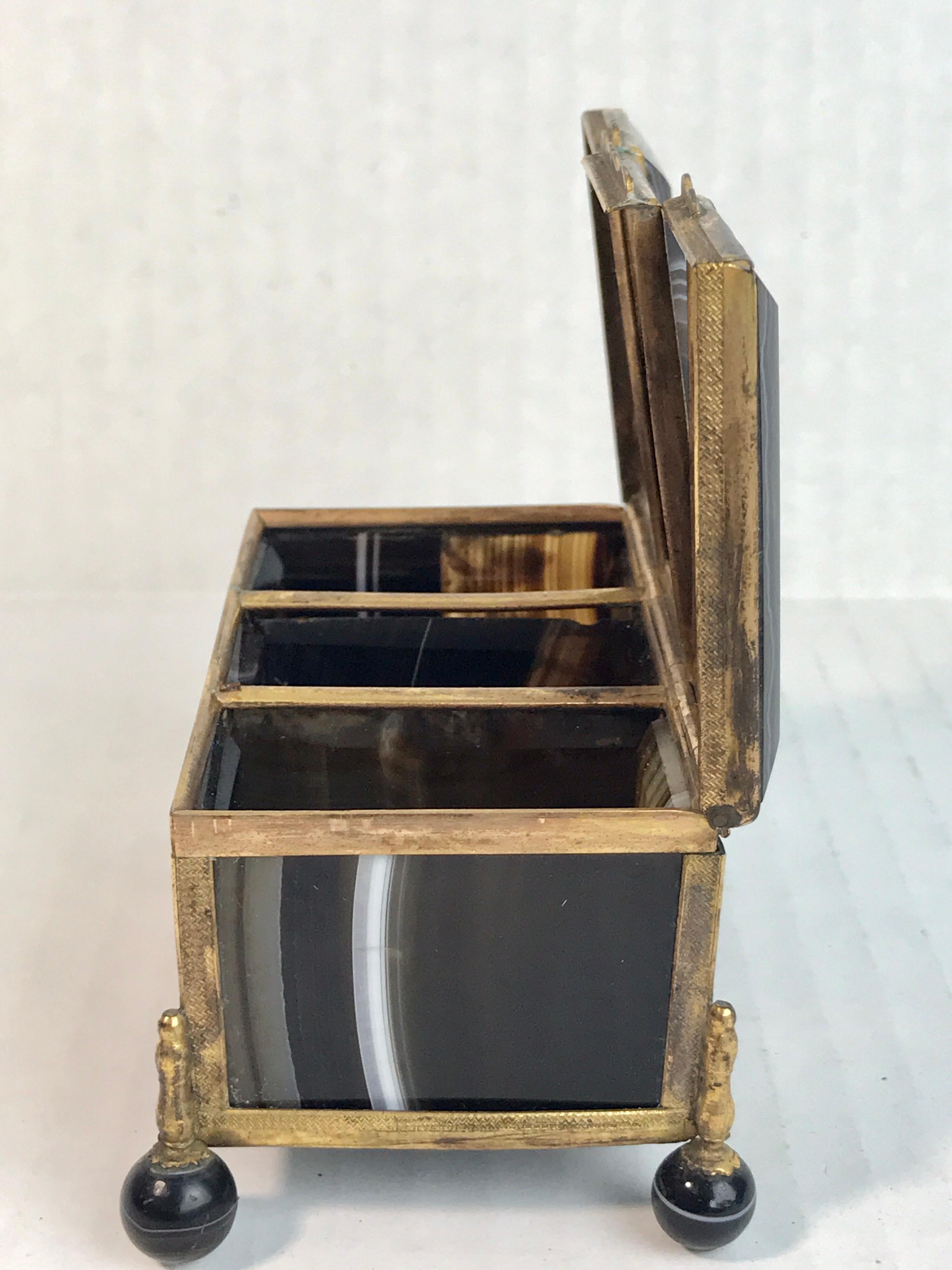 19th Century Three-Section Specimen Agate and Ormolu Box 4