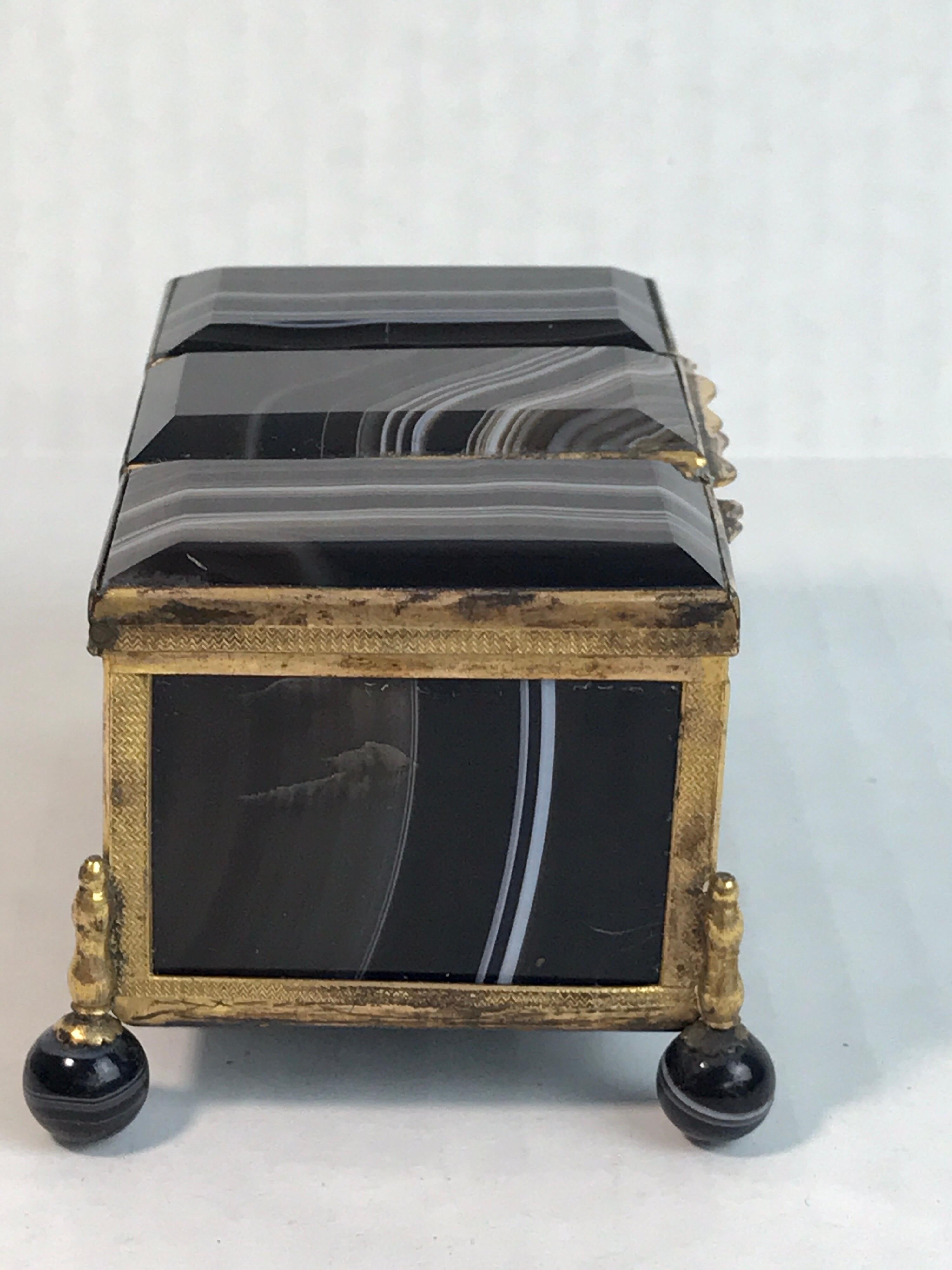 19th Century Three-Section Specimen Agate and Ormolu Box 6