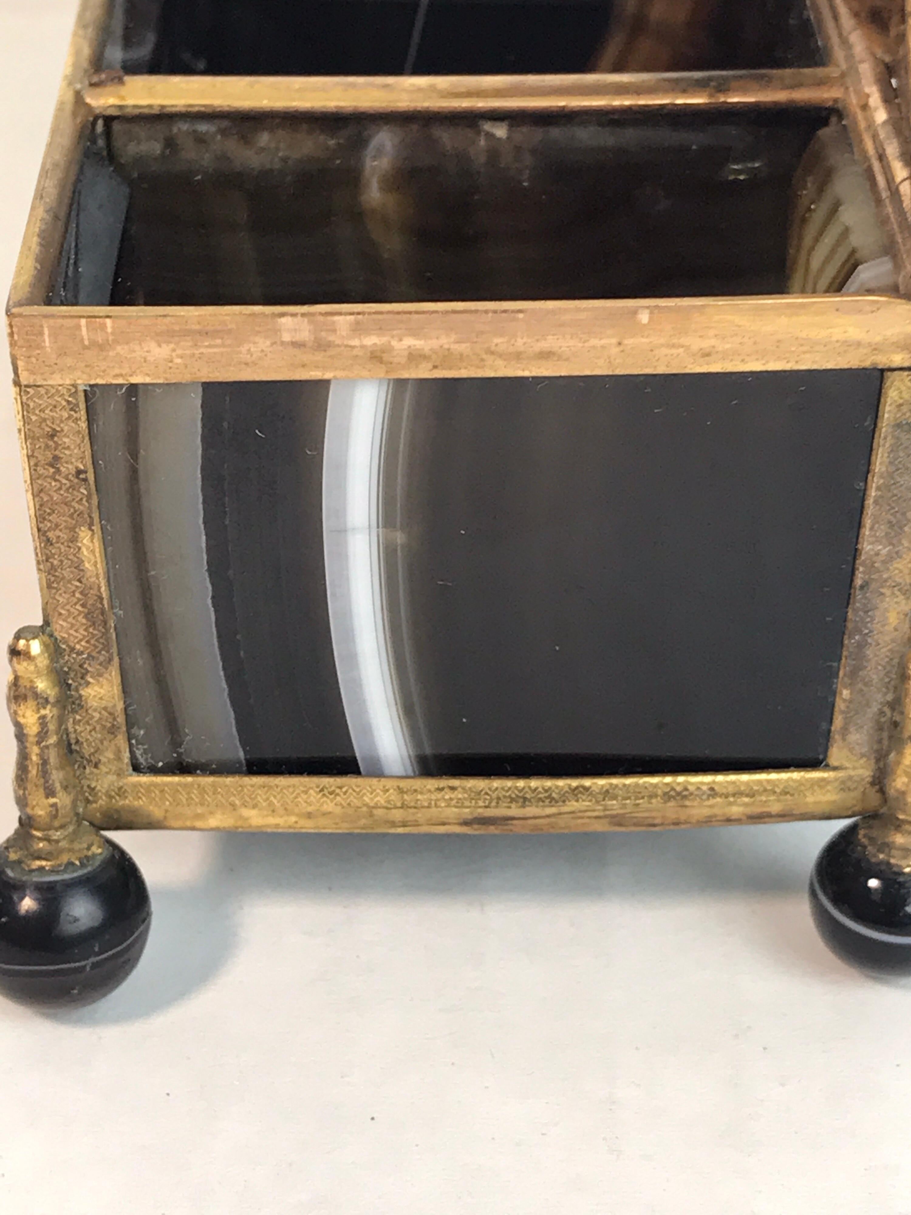 19th Century Three-Section Specimen Agate and Ormolu Box 2
