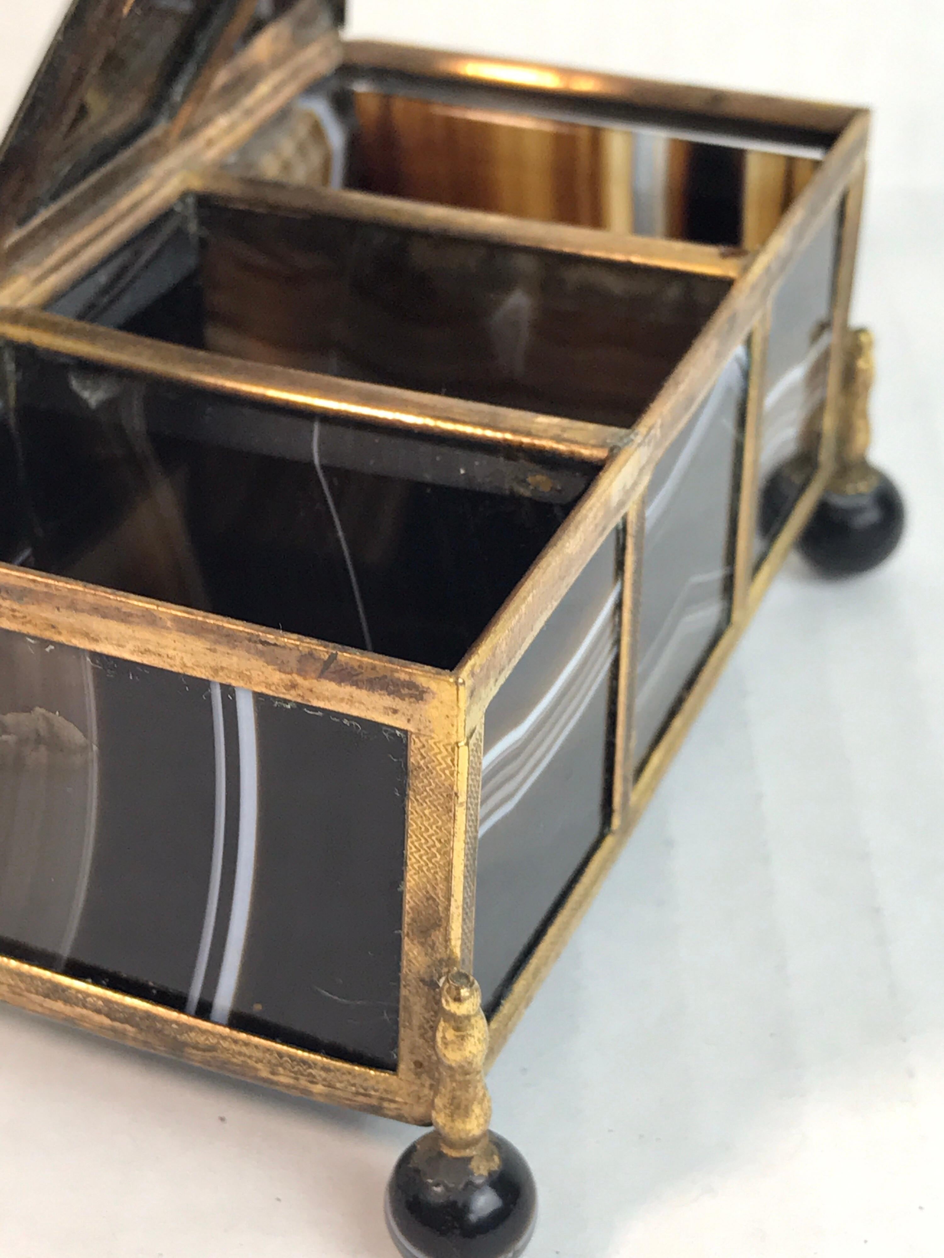 19th Century Three-Section Specimen Agate and Ormolu Box 3