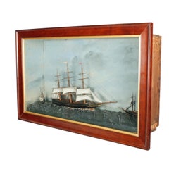 19th Century Three Ship Diorama