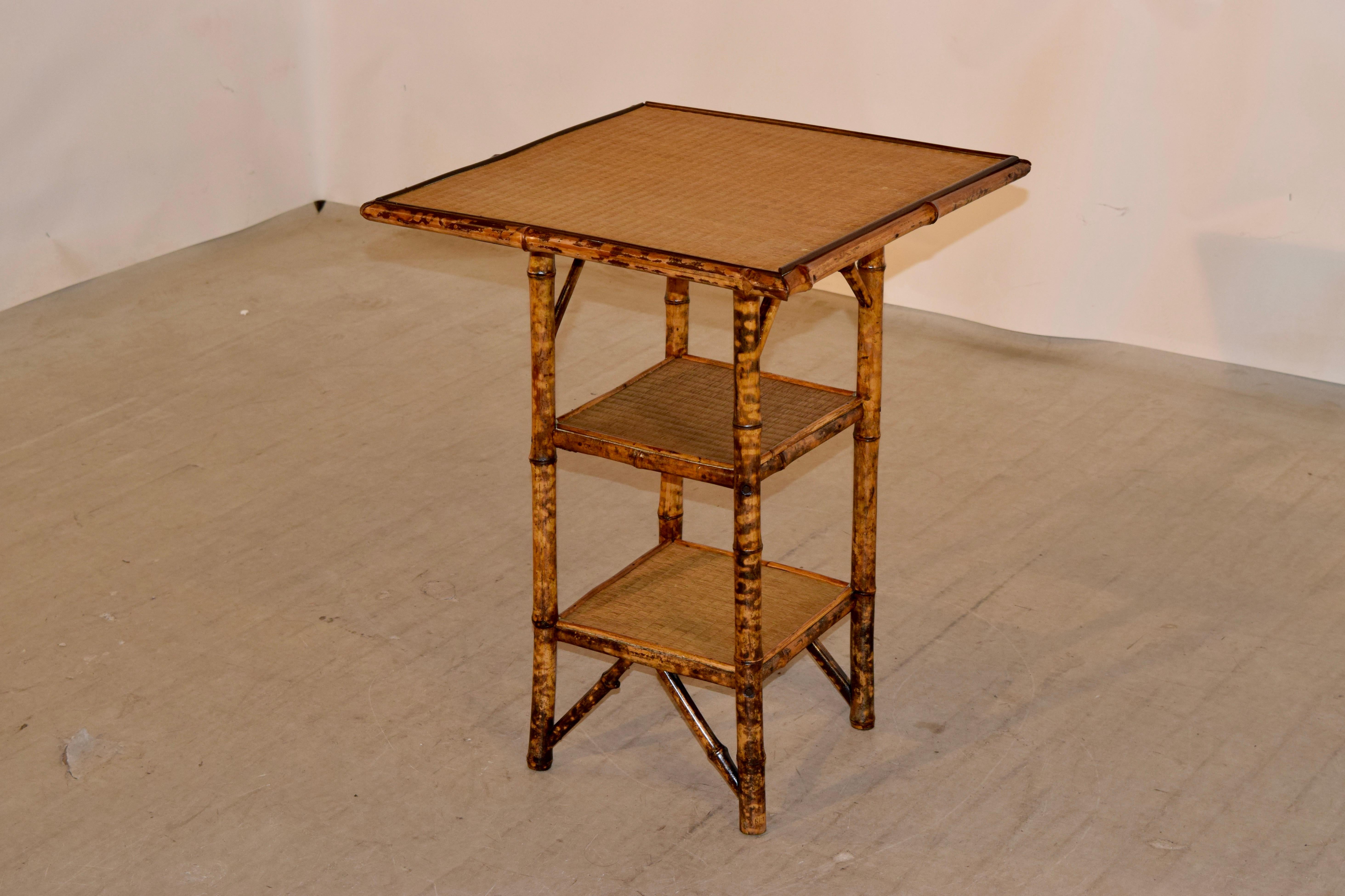 Art Nouveau 19th Century Three-Tier Bamboo Table