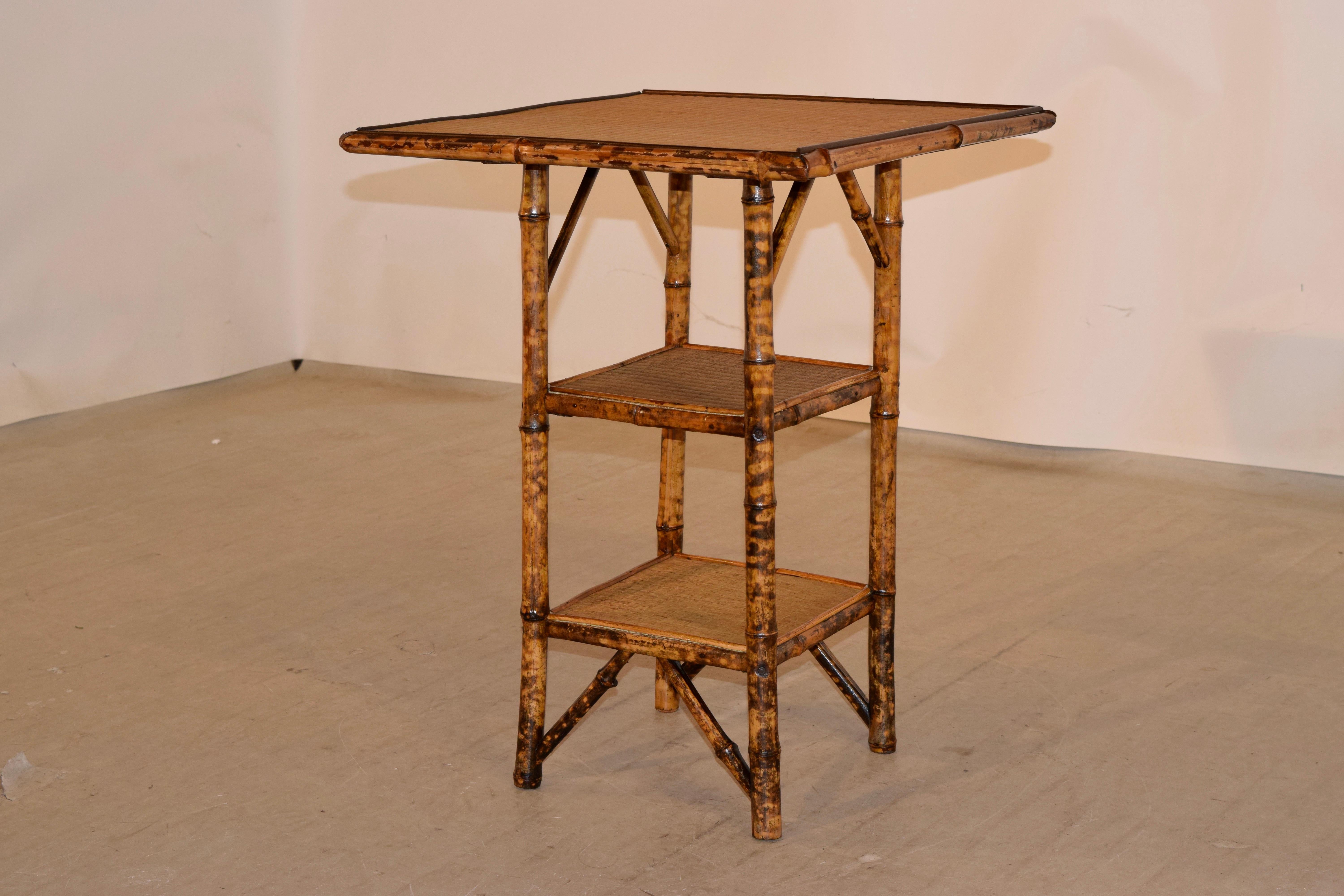 French 19th Century Three-Tier Bamboo Table
