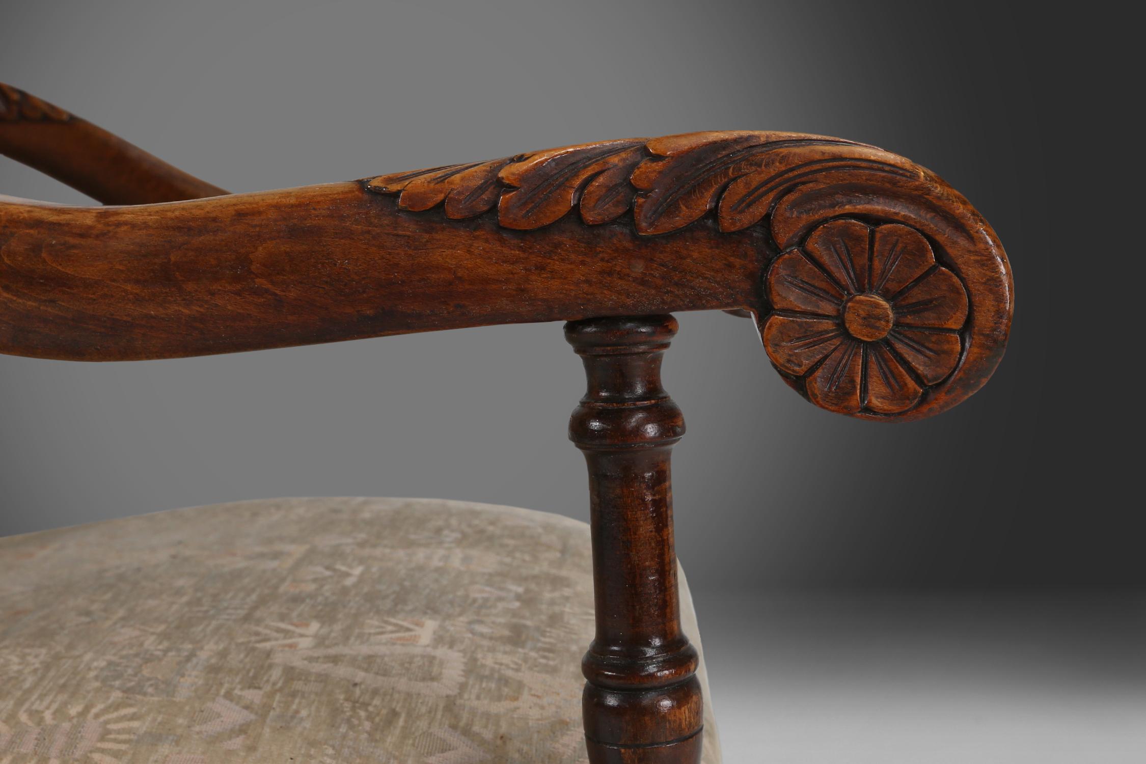 Fauteuil trône du 19e siècle de style Renaissance Bon état - En vente à Meulebeke, BE